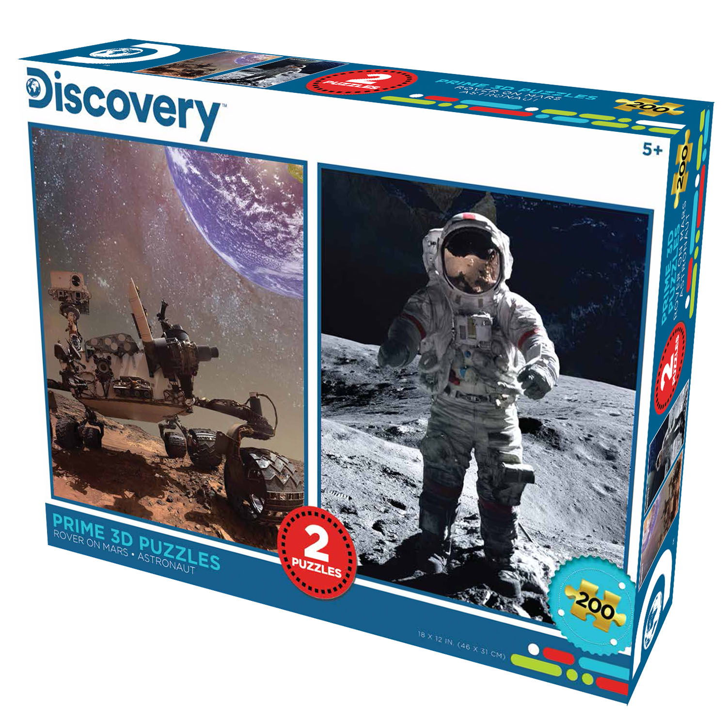Prime 3D Discovery Mars Aracı ve Astronot İkili Puzzle 200 Parça