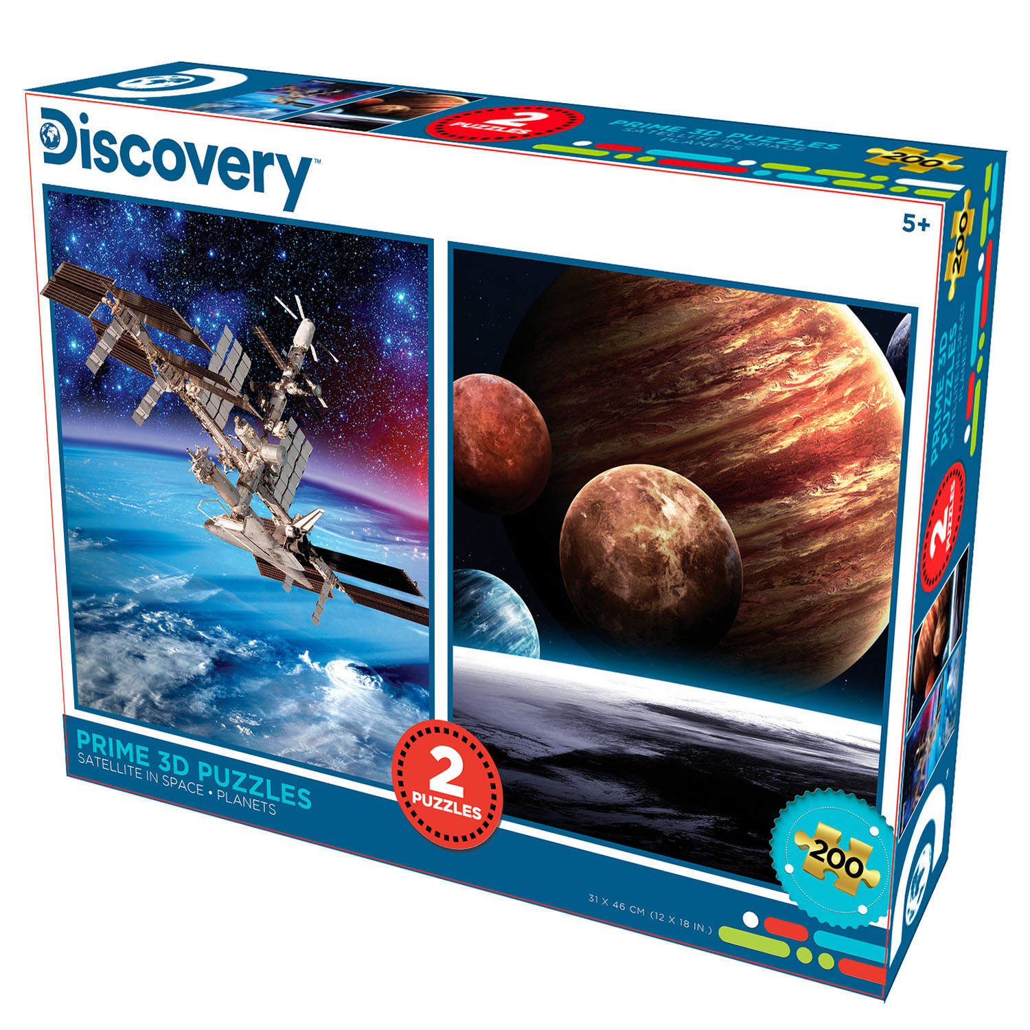 Prime 3D Discovery Uydular ve Gezegenler İkili Puzzle 200 Parça 1