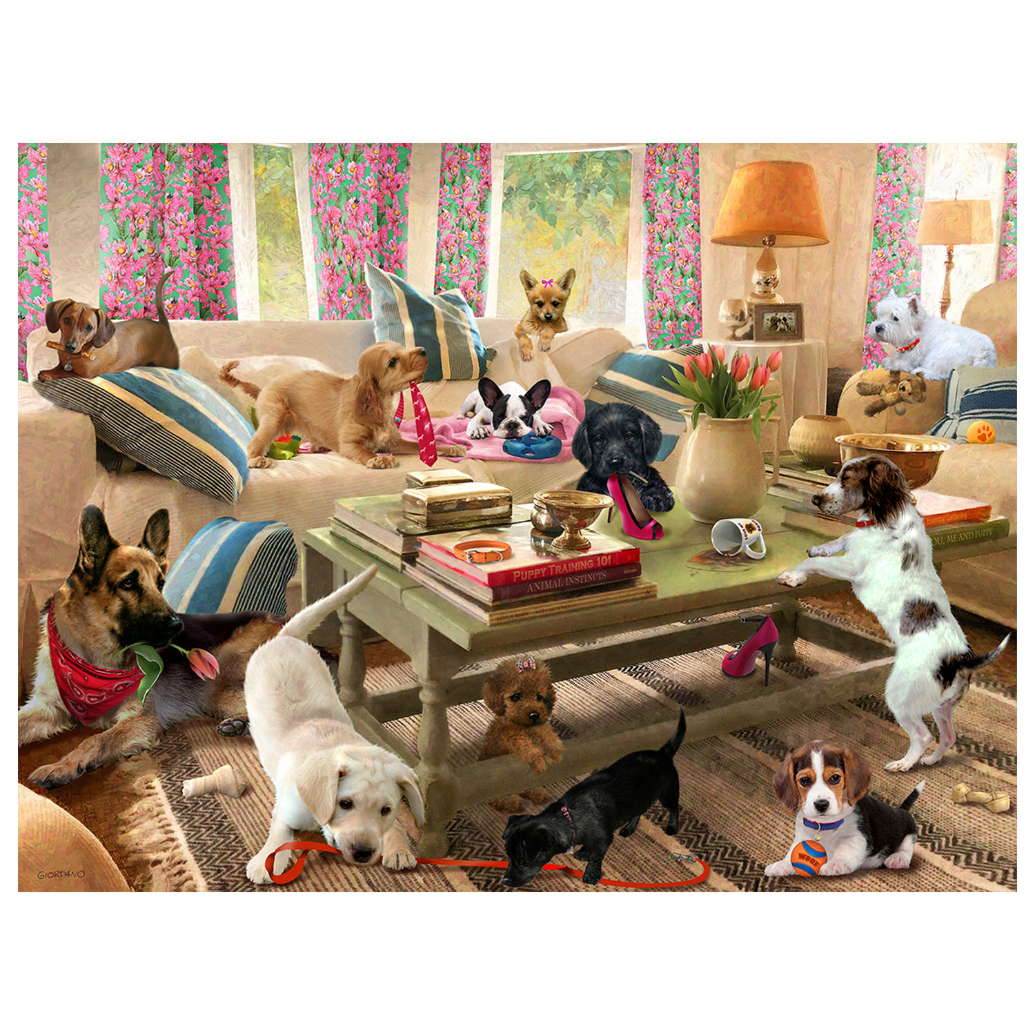 Prime 3D Giordano Köpekler Oturma Odasında Puzzle 300 Parça 12235
