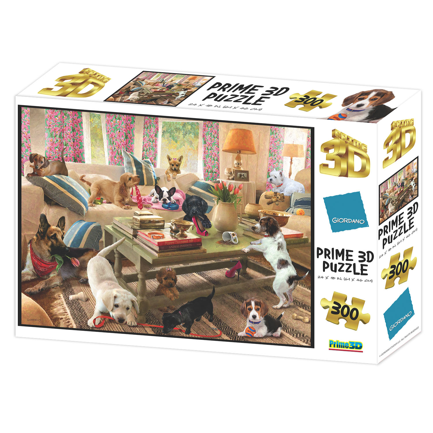 Prime 3D Giordano Köpekler Oturma Odasında Puzzle 300 Parça 12235