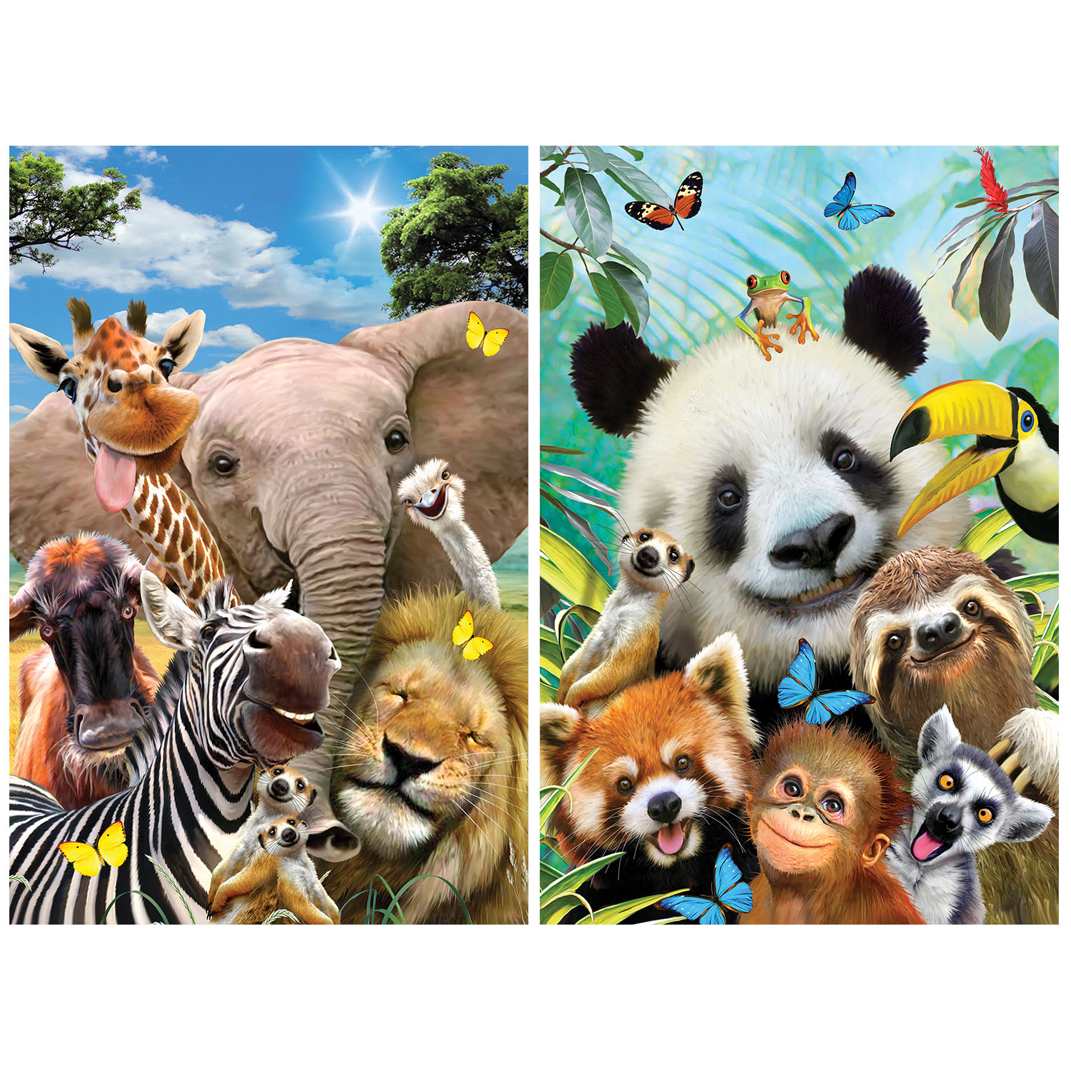 Prime 3D Afrika Hayvanları ve Hayvanlar Alemi Selfie İkili Puzzle