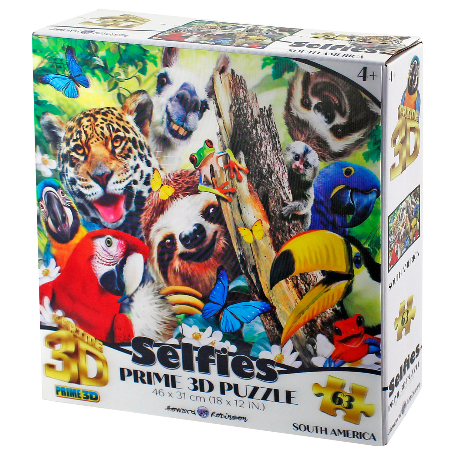 Prime 3D Güney Amerika Hayvanları Selfie Puzzle 63 Parça 21069