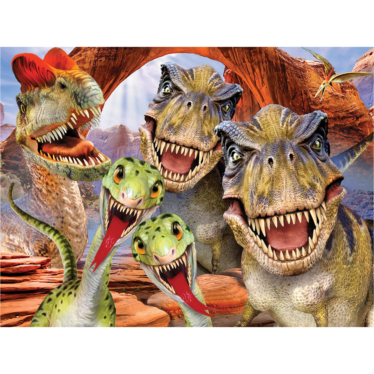 Prime 3D Dinozorlar Selfie Çift Taraflı Puzzle 100 Parça 15037