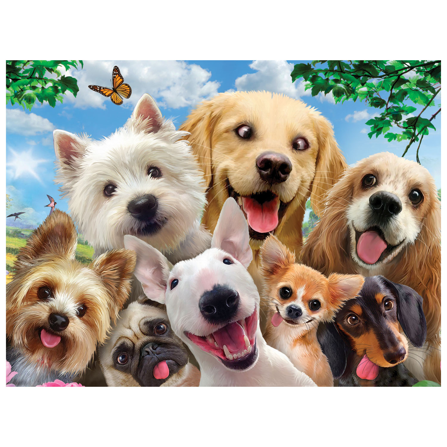 Prime 3D Köpek ve Kedi Selfie Çift Taraflı Puzzle 100 Parça 15052