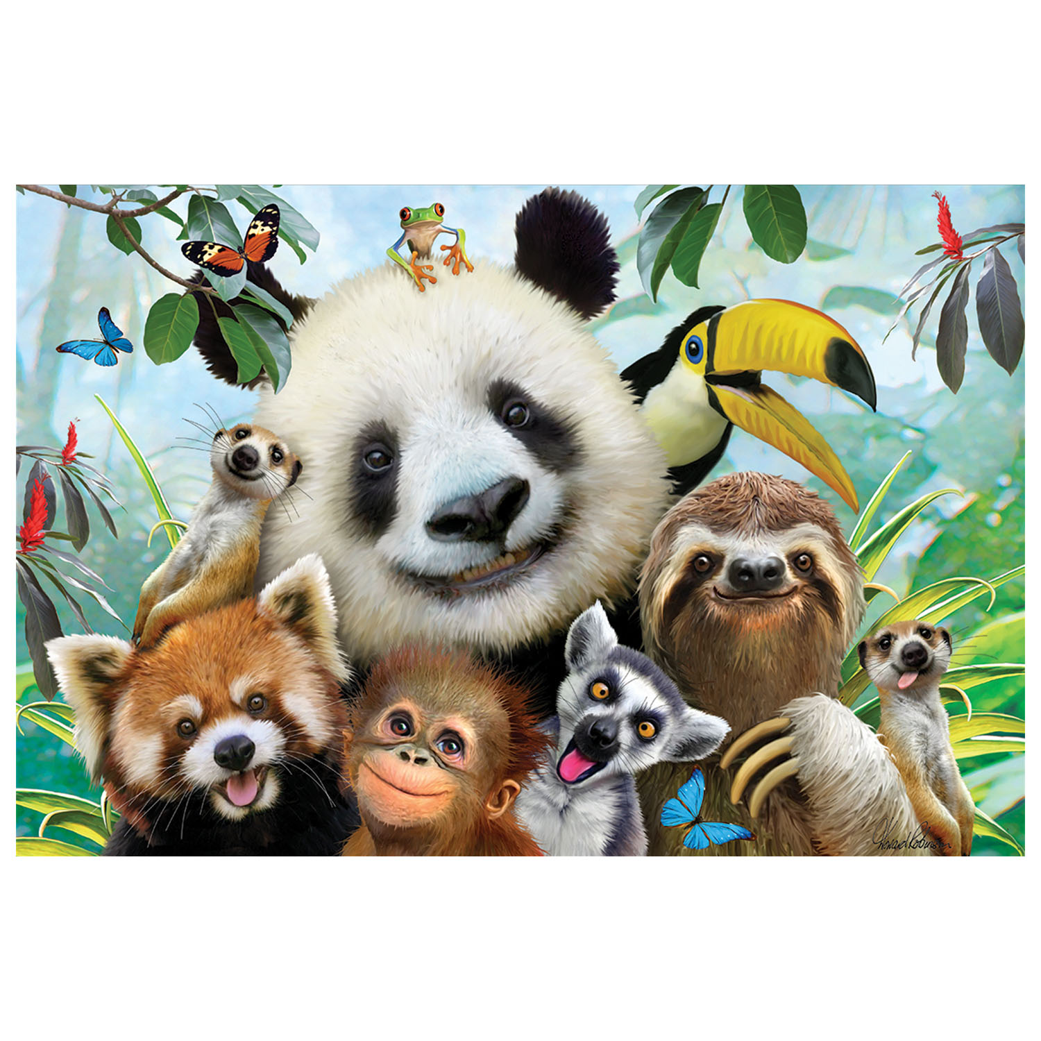 Prime 3D Sevimli Hayvanlar Selfie Çift Taraflı Puzzle 200 Parça 3