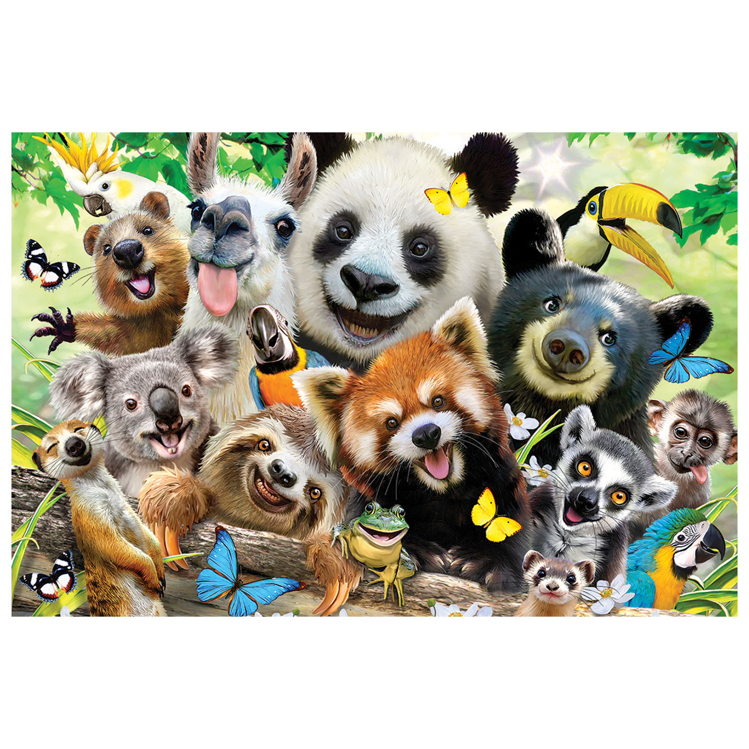 Prime 3D Sevimli Hayvanlar Selfie Çift Taraflı Puzzle 200 Parça 3