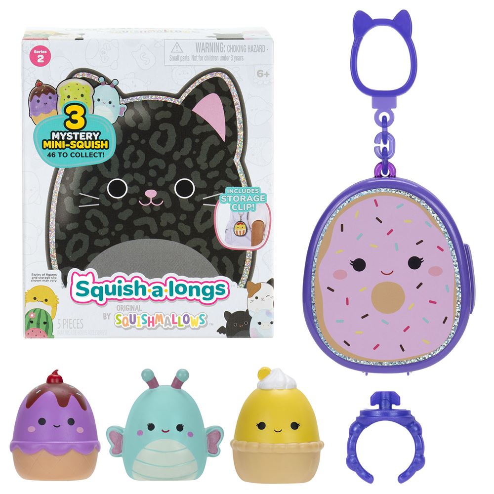 Squish-a-longs 3 Figür + Yüzük Çantalı Sürpriz Paket Seri 2