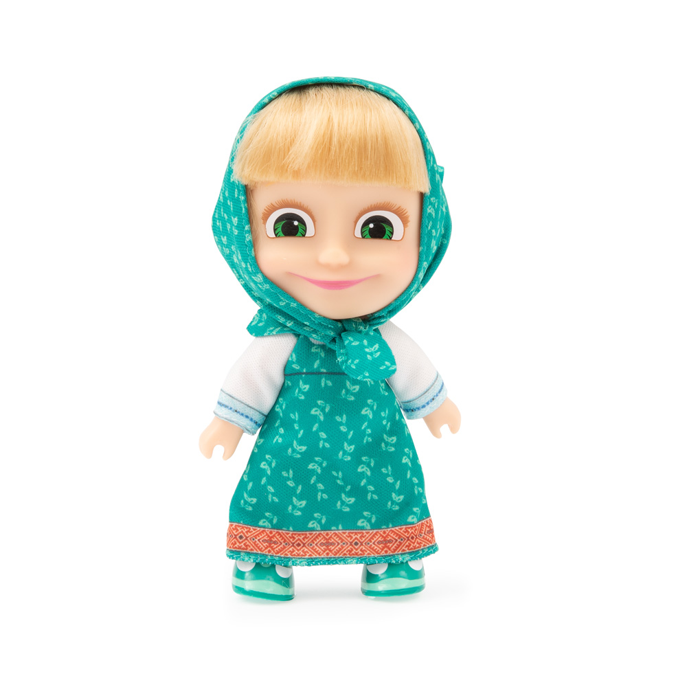 Masha ile Koca Ayı 12 cm Masha - Yeşil Elbiseli