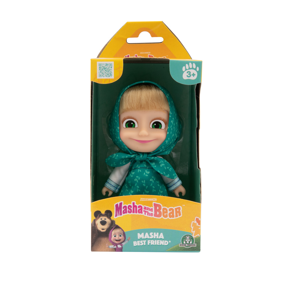 Masha ile Koca Ayı 12 cm Masha - Yeşil Elbiseli