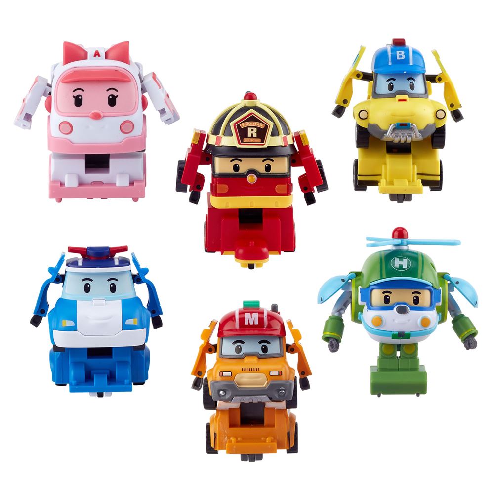 Robocar Poli Quick Transforming Mini Rescue Deluxe Araçlar 6'lı S