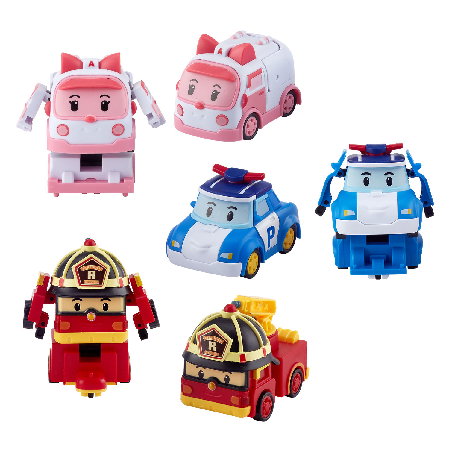 Robocar Poli Quick Transforming Mini Rescue Deluxe Araçlar 6'lı S
