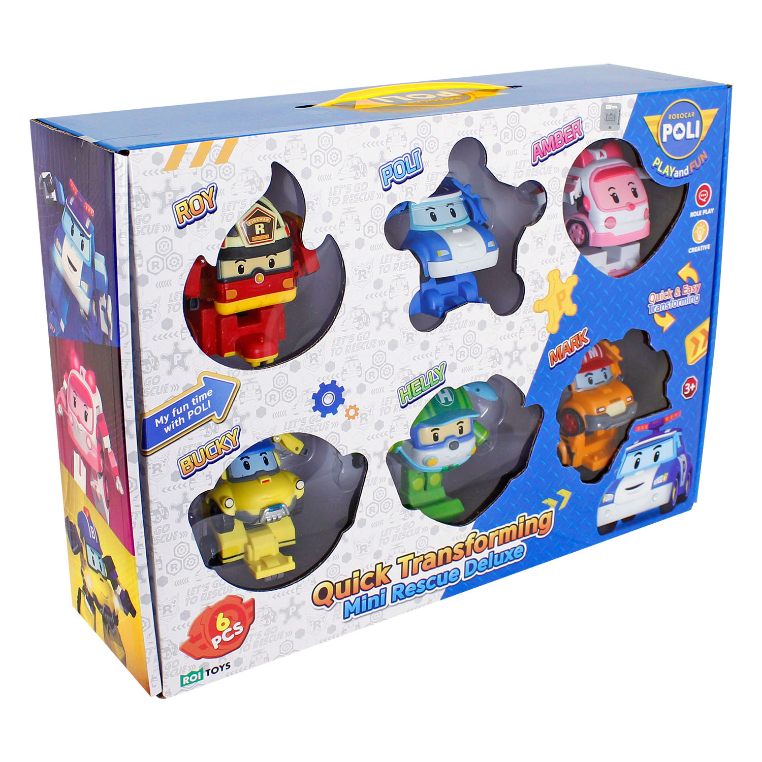 Robocar Poli Quick Transforming Mini Rescue Deluxe Araçlar 6'lı S
