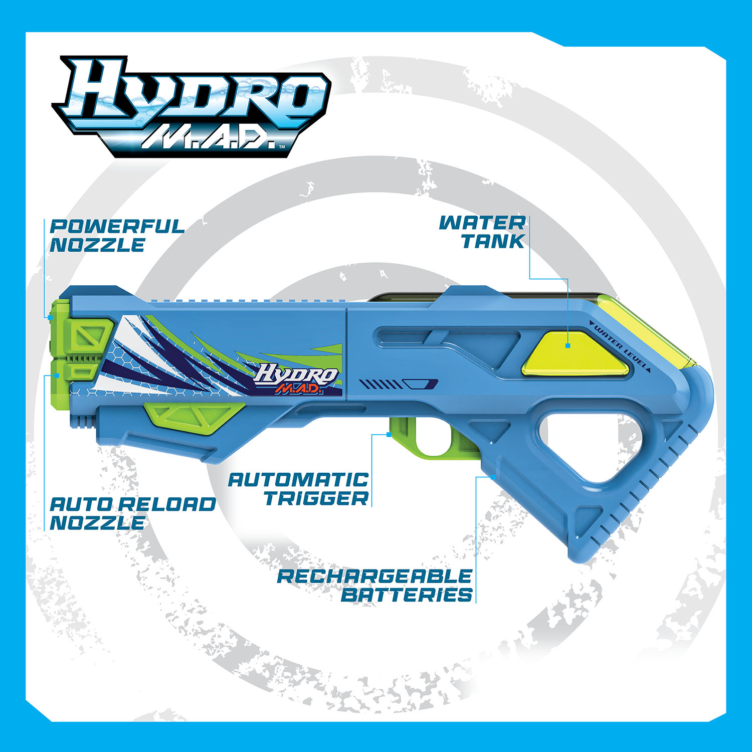 Hydro M.A.D. Elektrikli Su Tabancası Mavi 81150