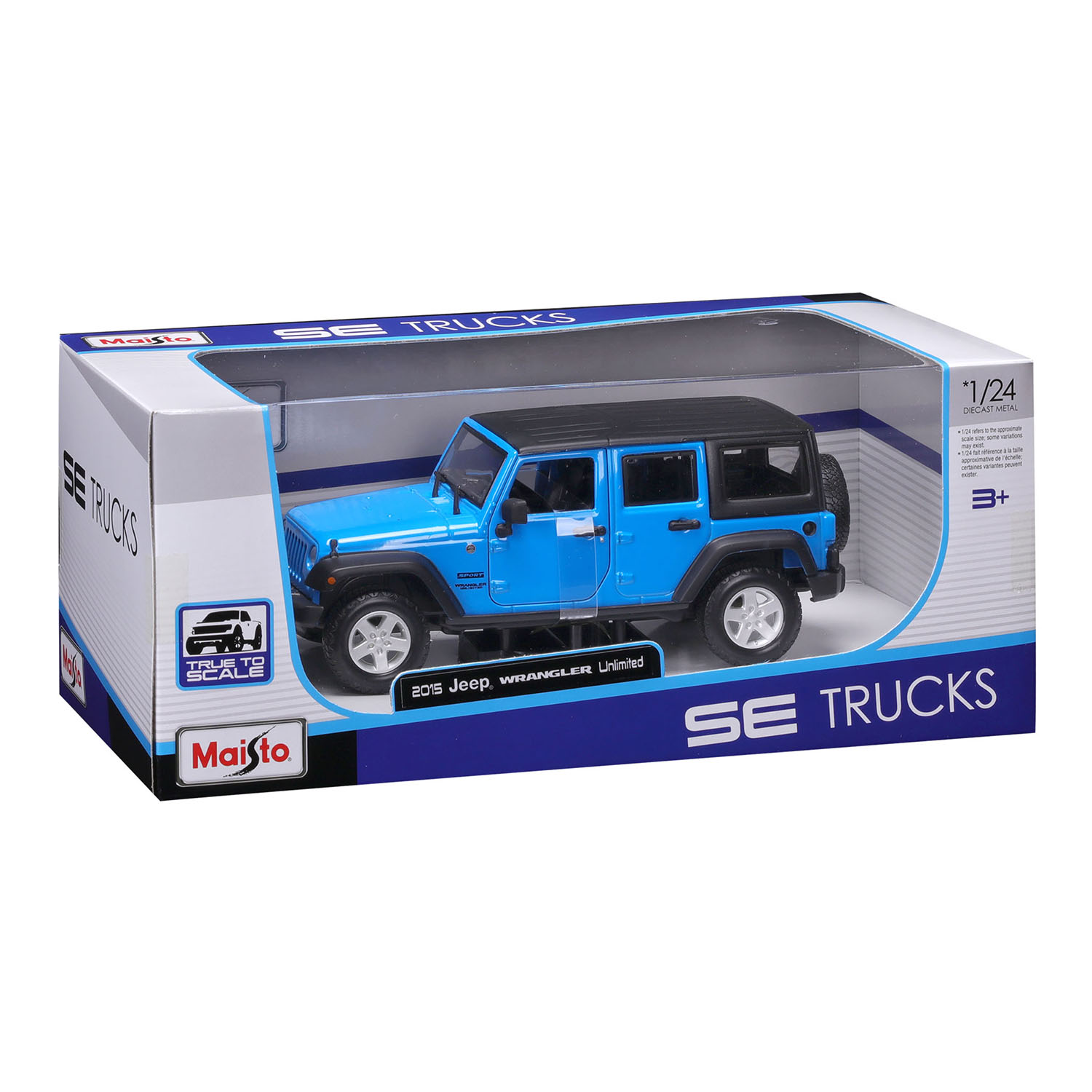 1:24 2015 Jeep Wrangler Unlimited Model Araba 31268 - Mavi