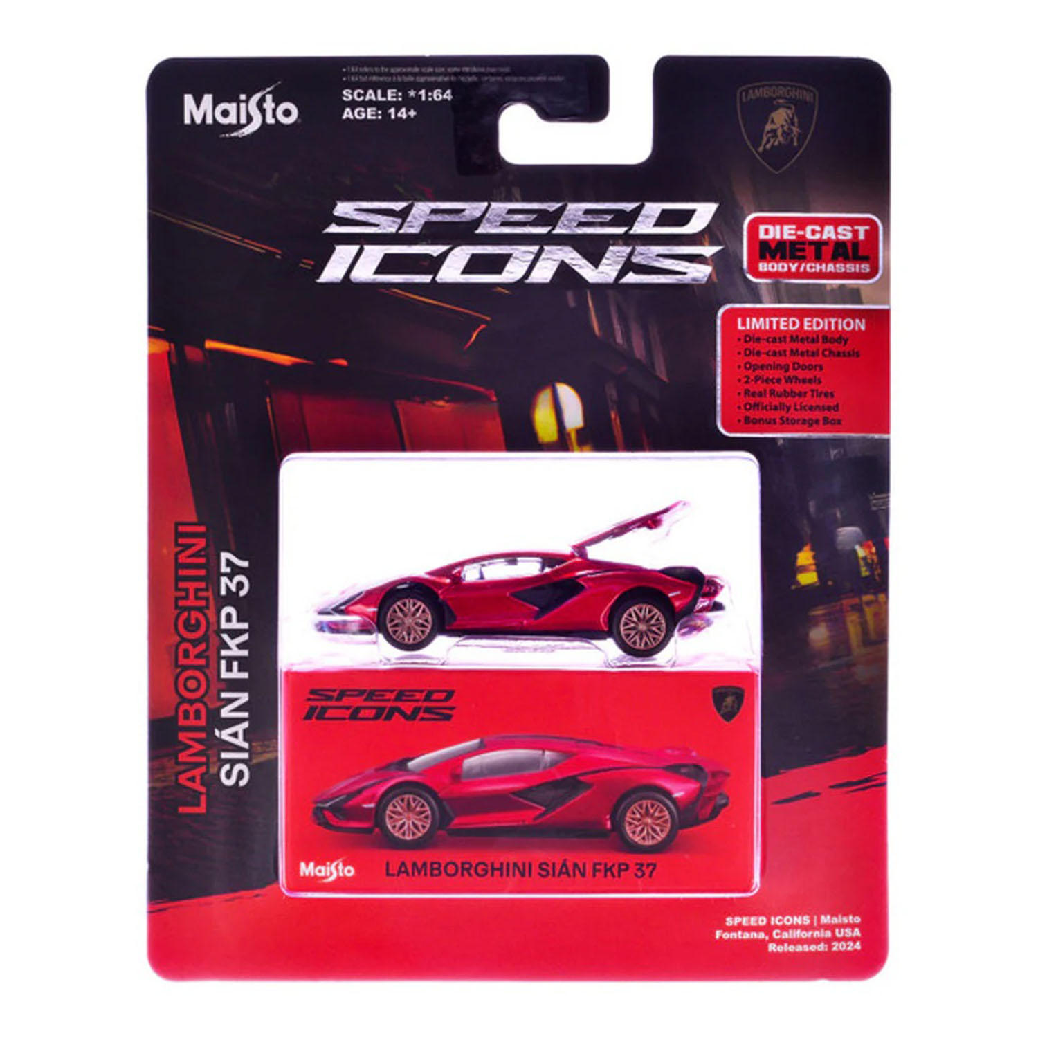 1:64 Speed Icons - Lamborghini Sian FKP 37 Metalik Kırmızı