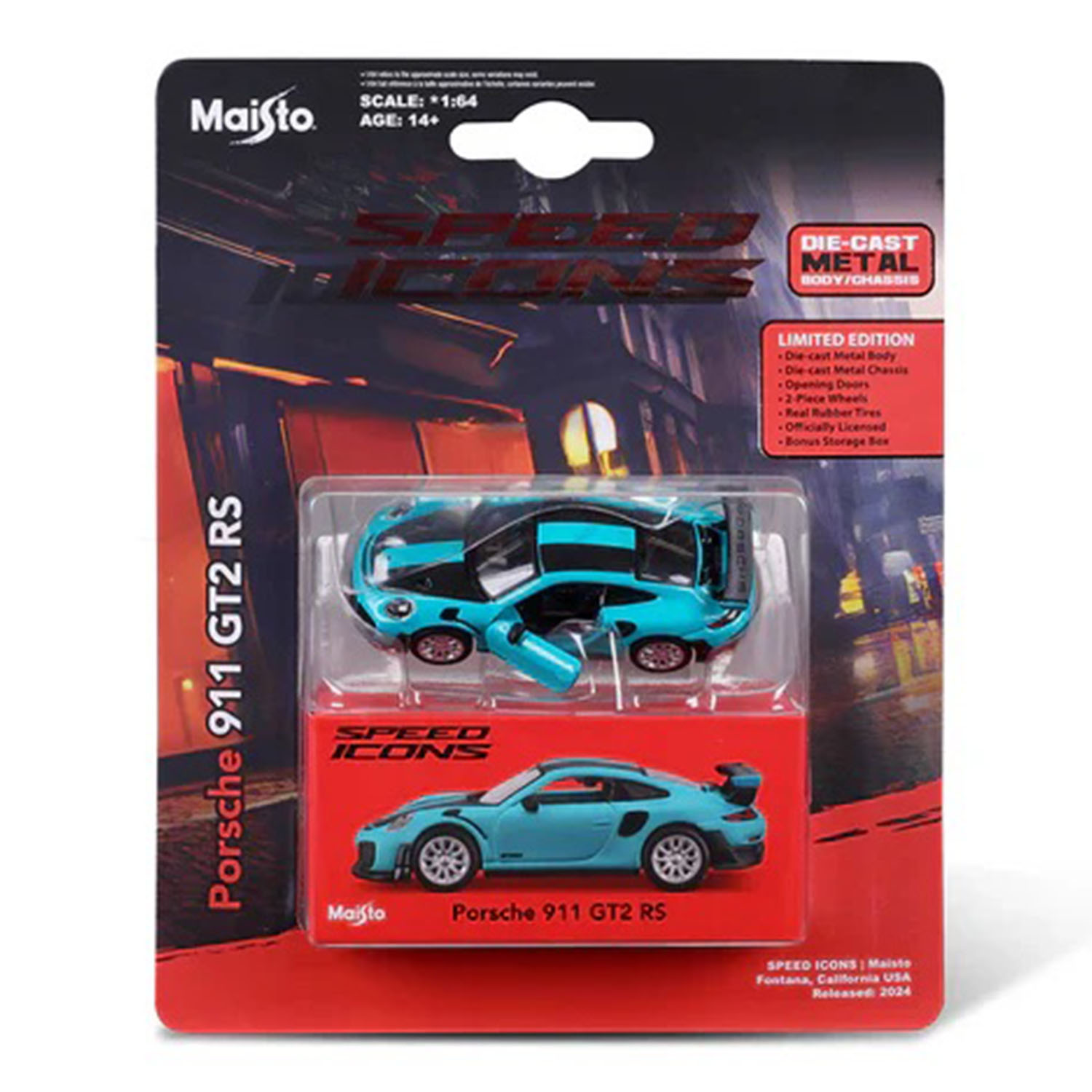 1:64 Speed Icons - Porsche 911 GT2 RS Miami Mavi