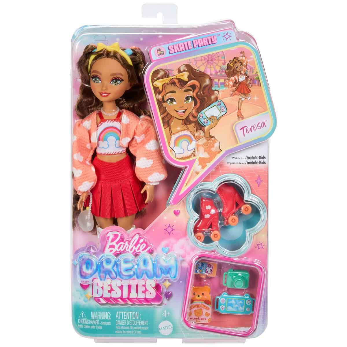 Barbie Dream Besties Paten Partisi Teresa Bebek ve Aksesuarları J