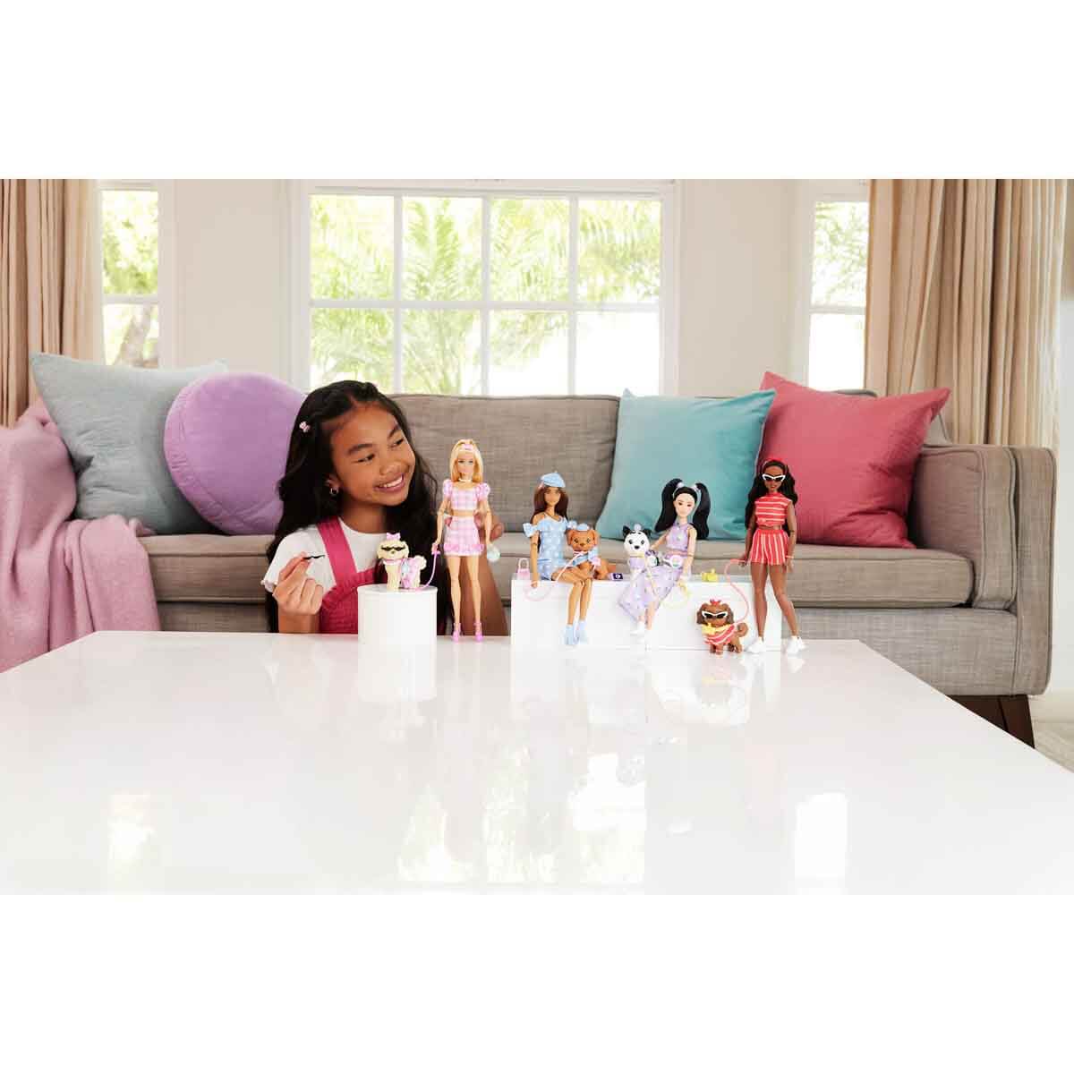 Barbie Uyumlu Dostlar Sarı Saçlı Bebek ve Köpekçiği JFP36