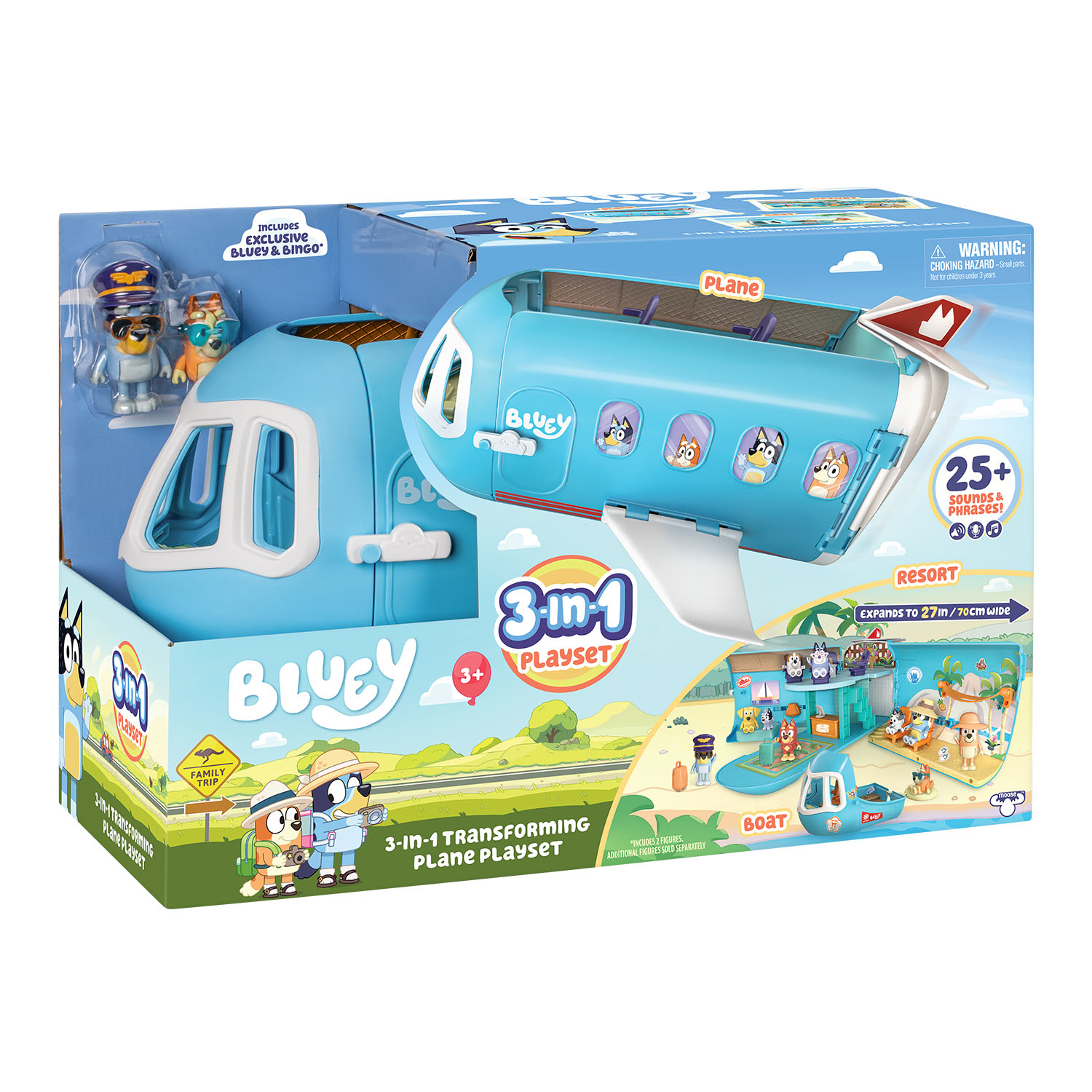 Bluey 3'ü 1 Arada Dönüşen Uçak Oyun Seti 17670