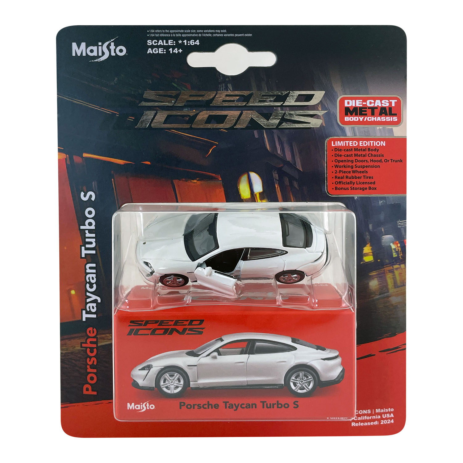 1:64 Speed Icons - Porsche Taycan Turbo S Beyaz