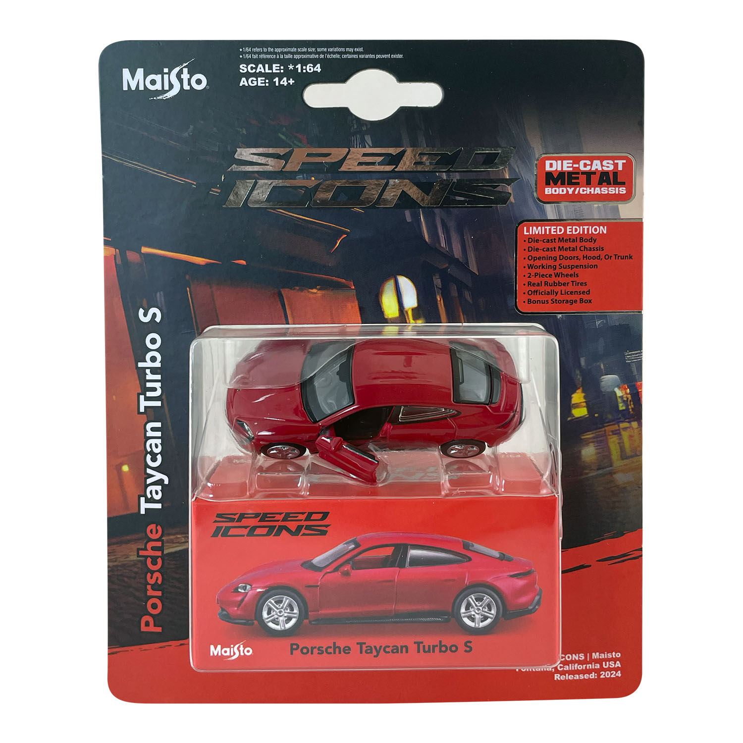 1:64 Speed Icons - Porsche Taycan Turbo S Kırmızı
