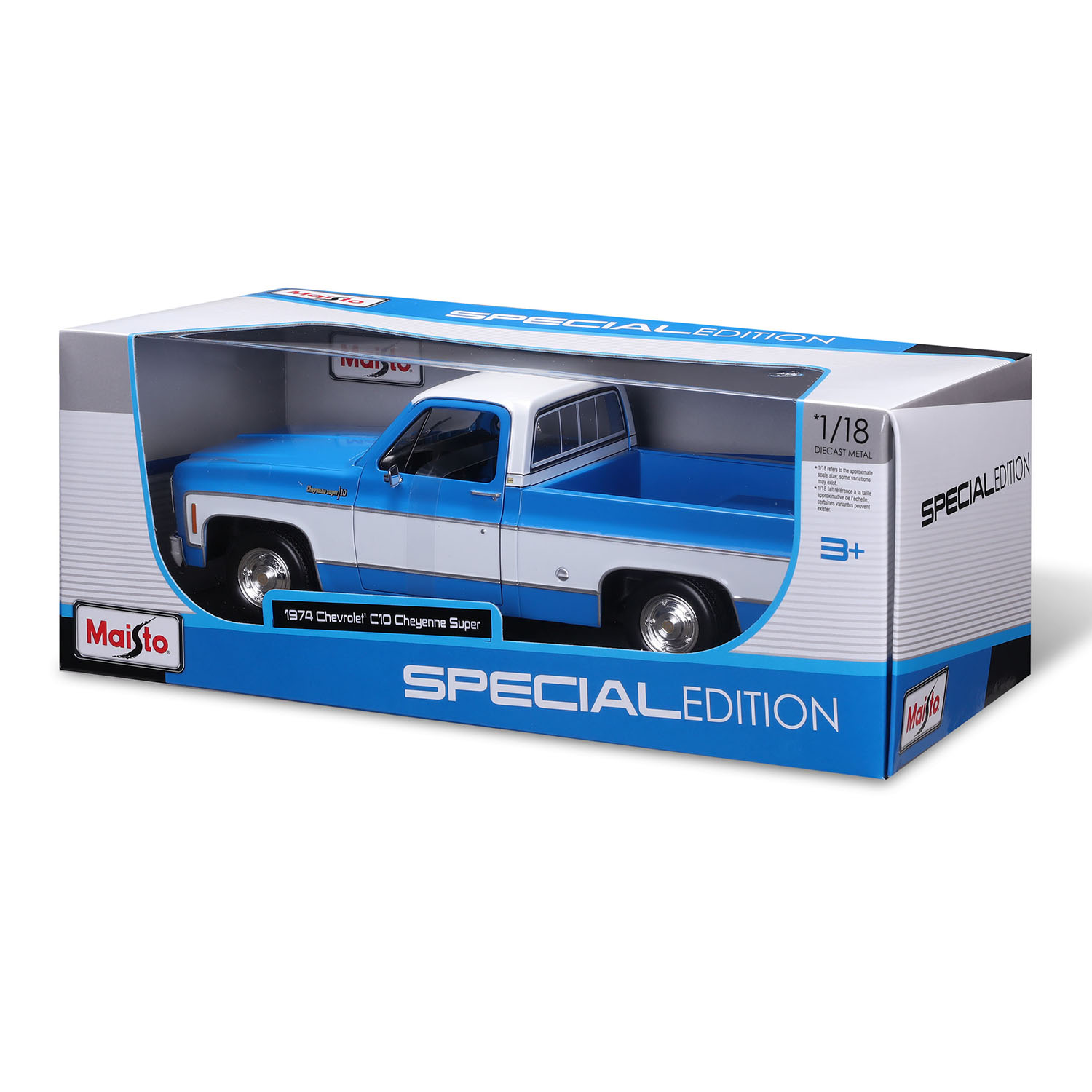 1/18 1974 Chevrolet C10 Cheyenne Super Mavi 31467-02
