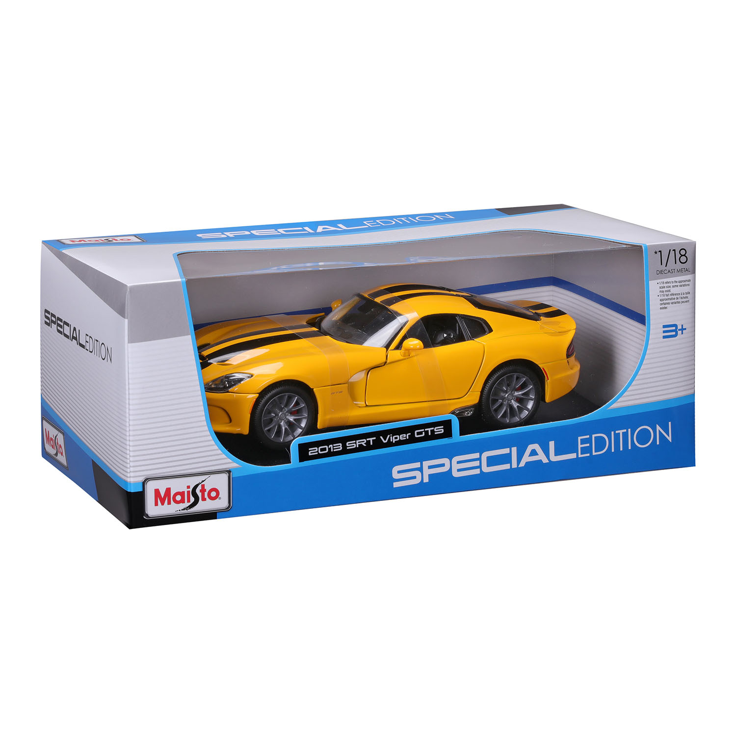 1/18 2013 SRT Viper GTS Model Araba Sarı 31128-3