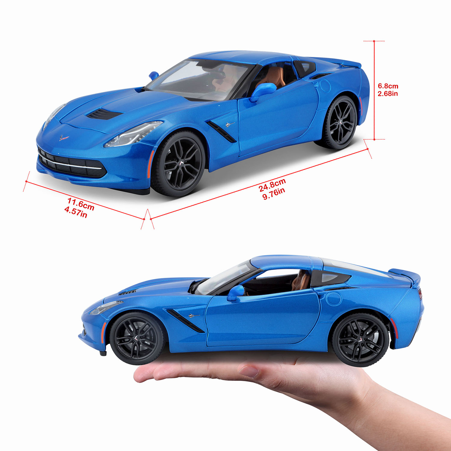 1/18 2014 Corvette Stingray Z51 Metalik Mavi 31677-02