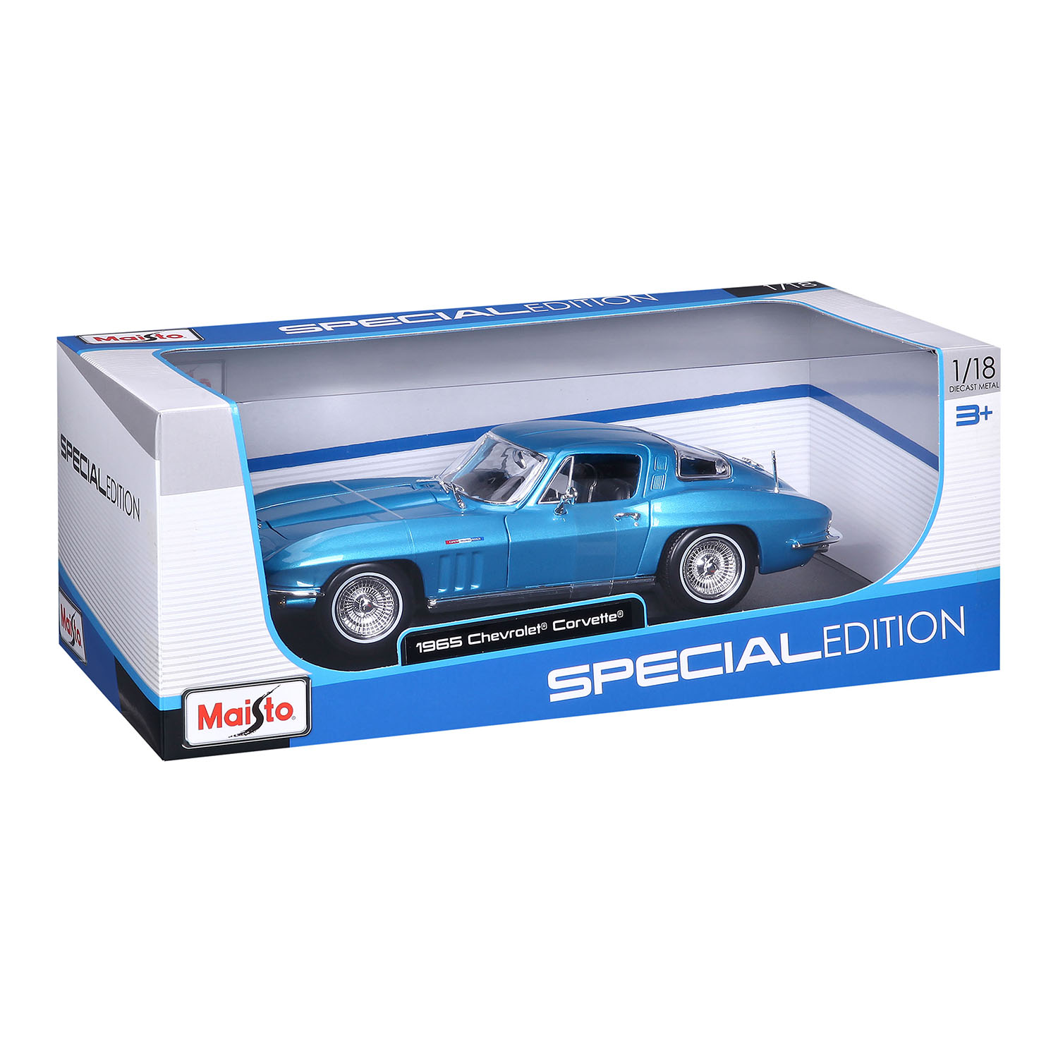 1/18 1965 Chevrolet Corvette Metalik Mavi 31640-02