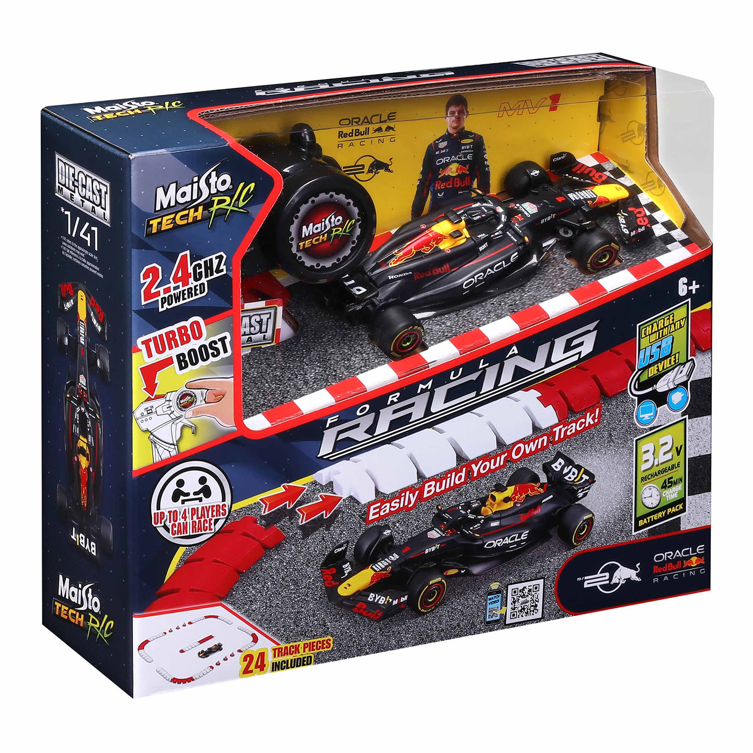 1/41 Die-Cast Red Bull Racing Uzaktan Kumandalı Araba ve Pist Set