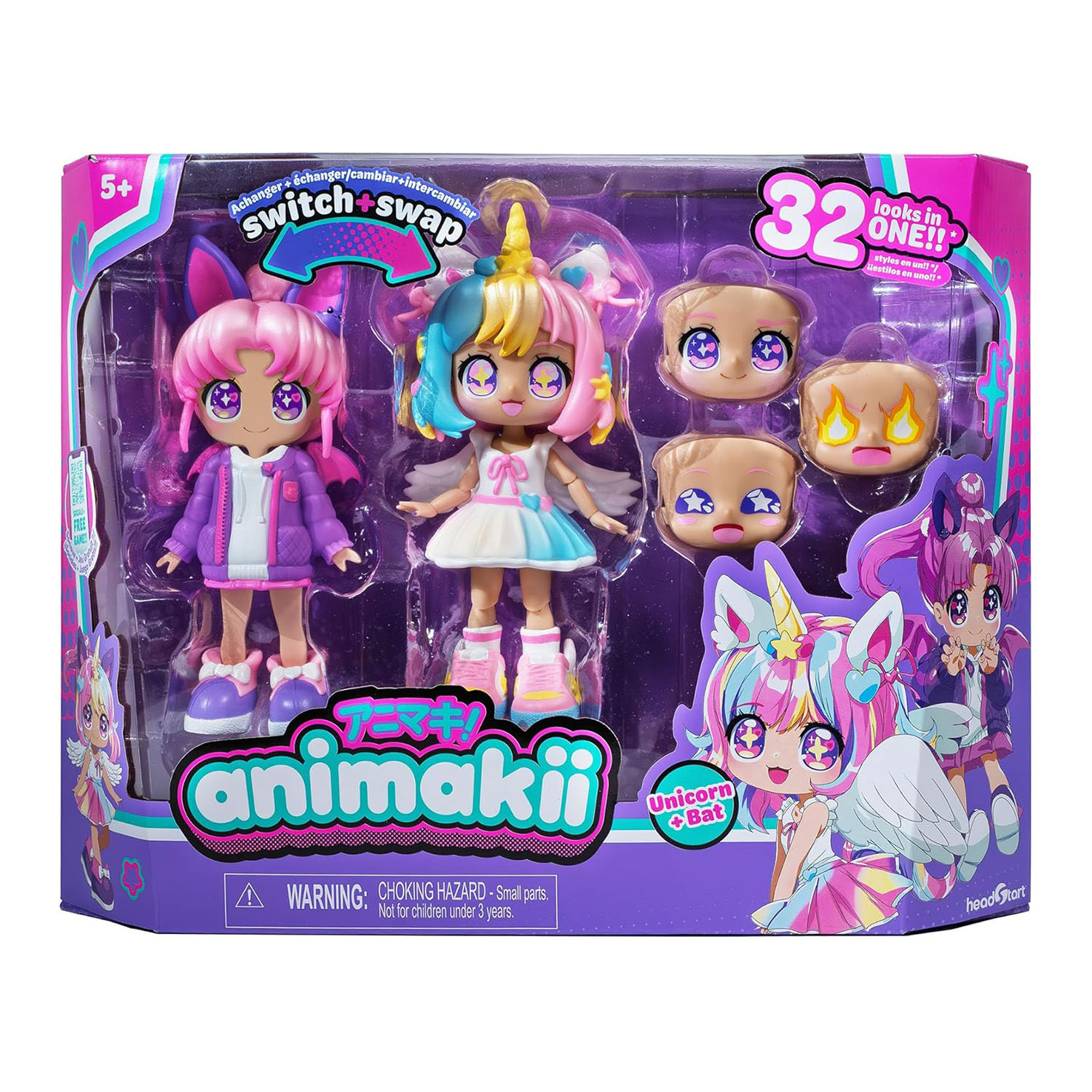 Animakii Bebek ve Aksesuar Seti - Unicorn ve Bat