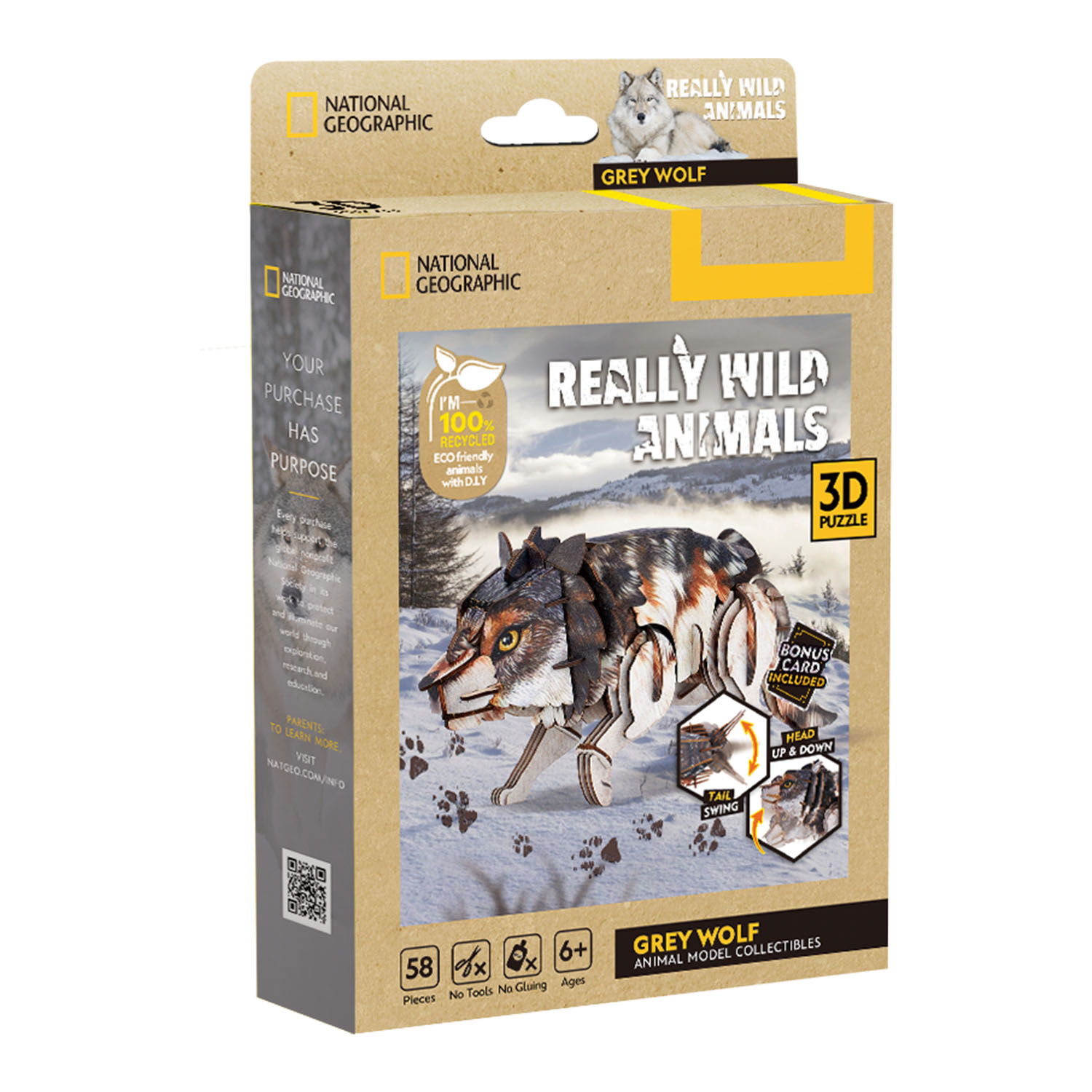 National Geographic - Gri Kurt 3D Puzzle DS1180h