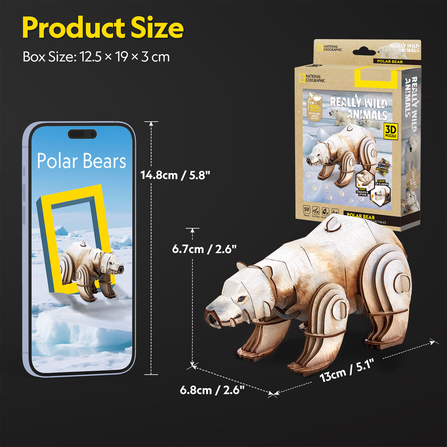 National Geographic - Kutup Ayısı 3D Puzzle DS1183h