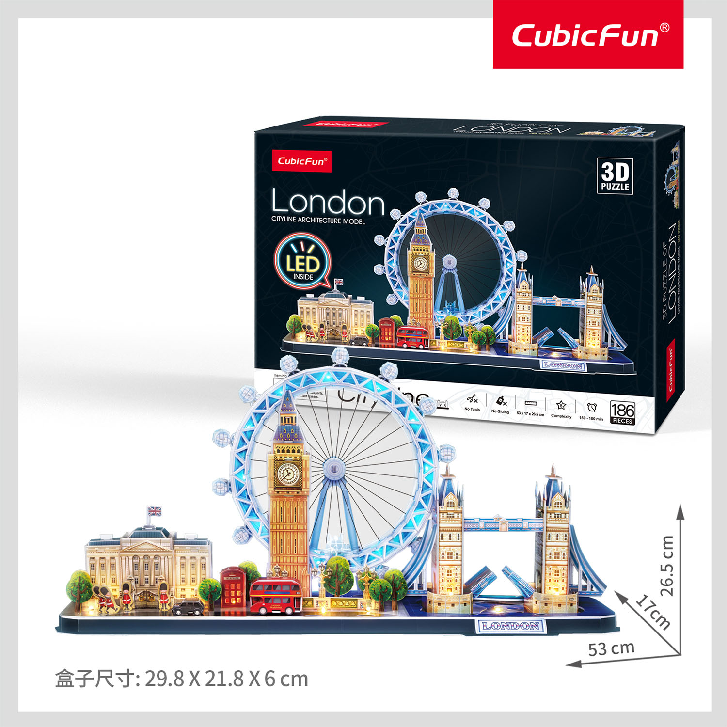 London City Line 3D Puzzle (LED Işıklı) L532h