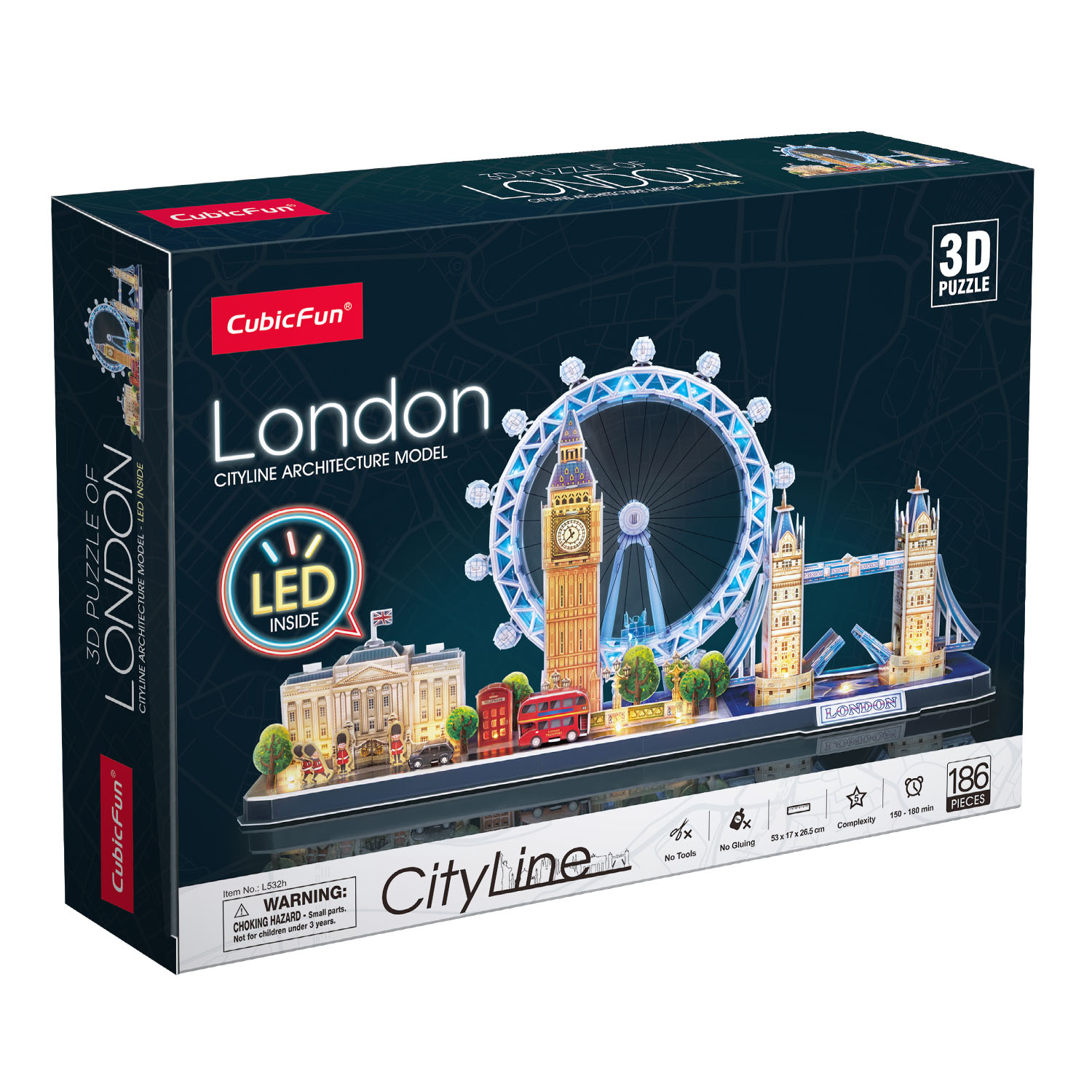 London City Line 3D Puzzle (LED Işıklı) L532h