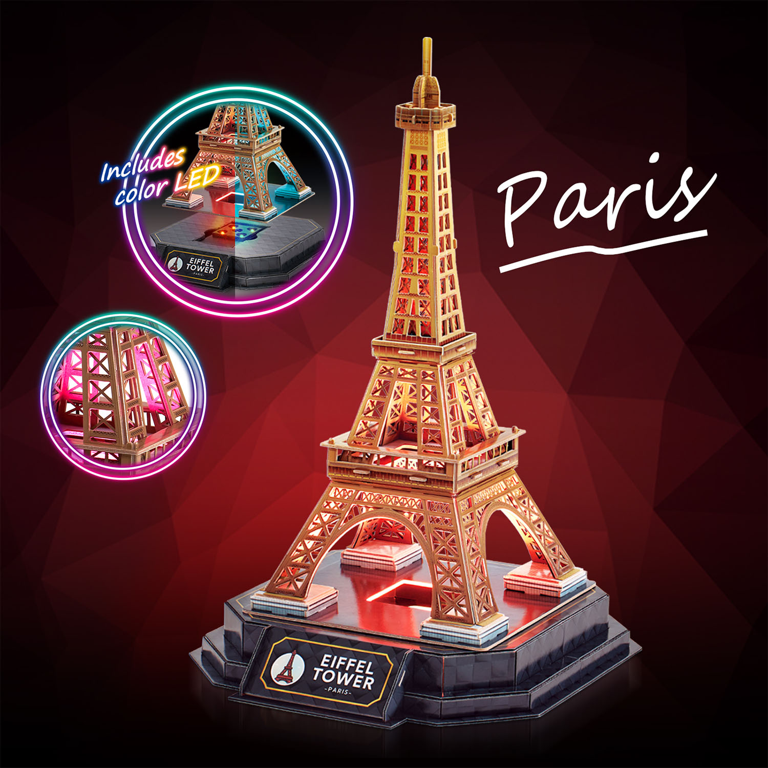 Eyfel Kulesi 3D Puzzle (Led Işıklı) L534h