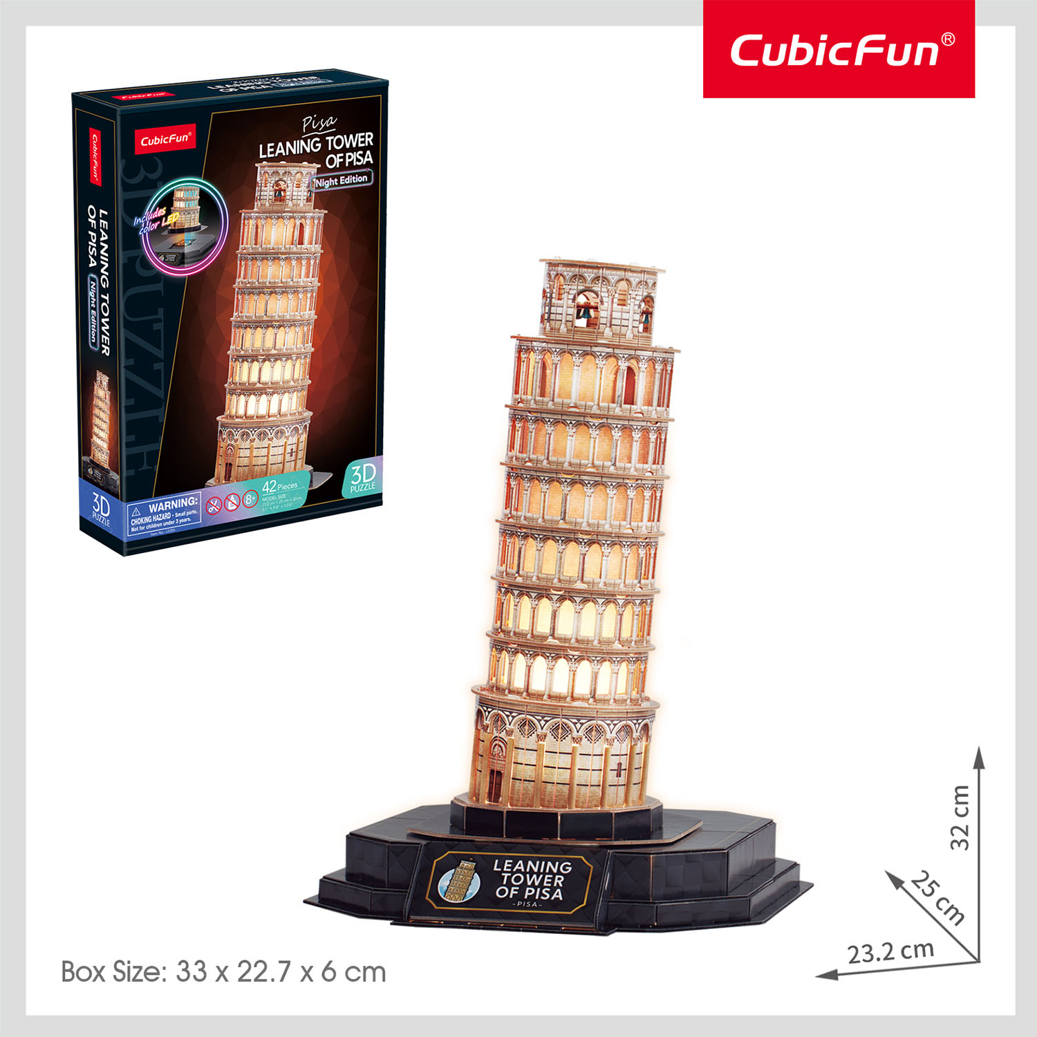 Pisa Kulesi 3D Puzzle (Led Işıklı) L535h