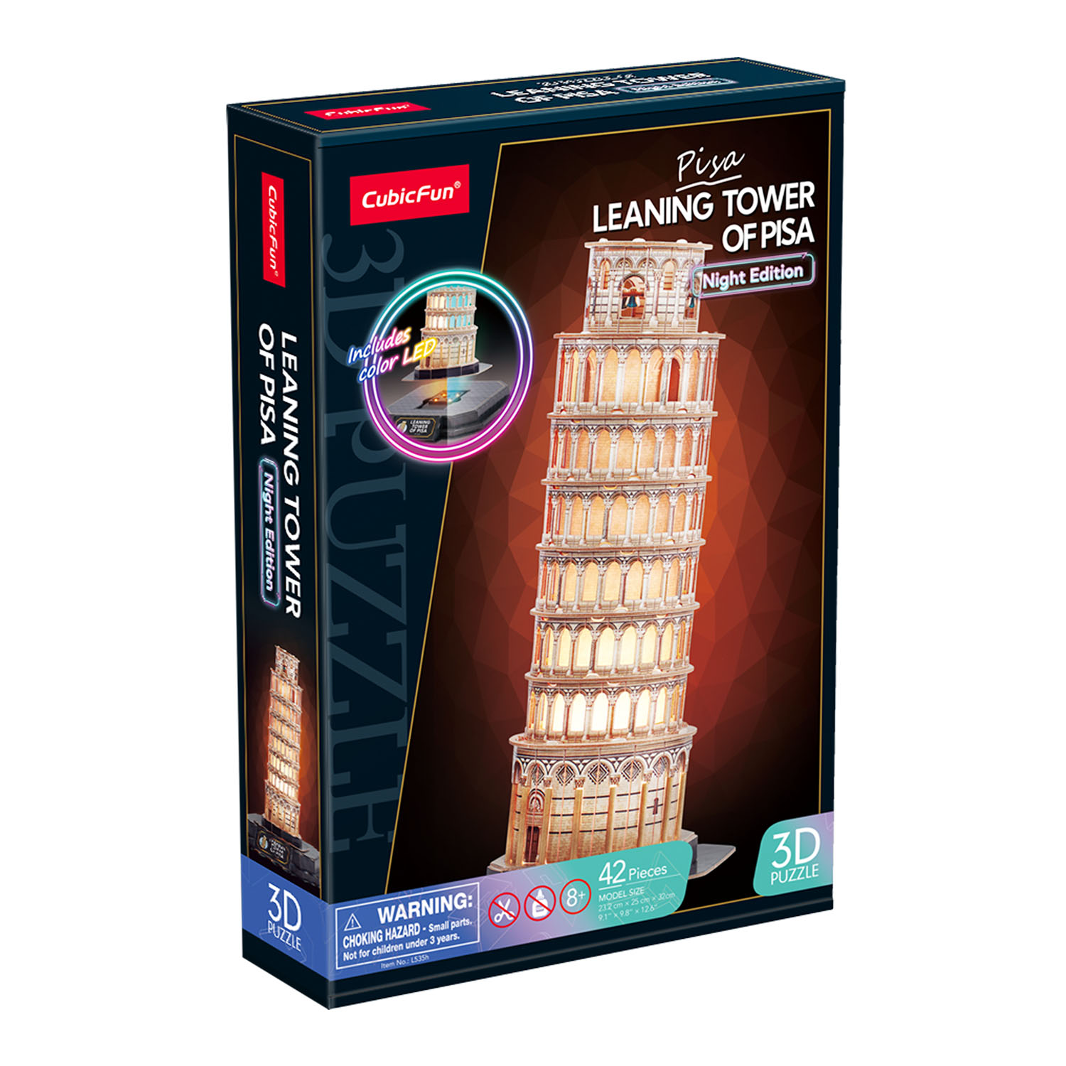 Pisa Kulesi 3D Puzzle (Led Işıklı) L535h