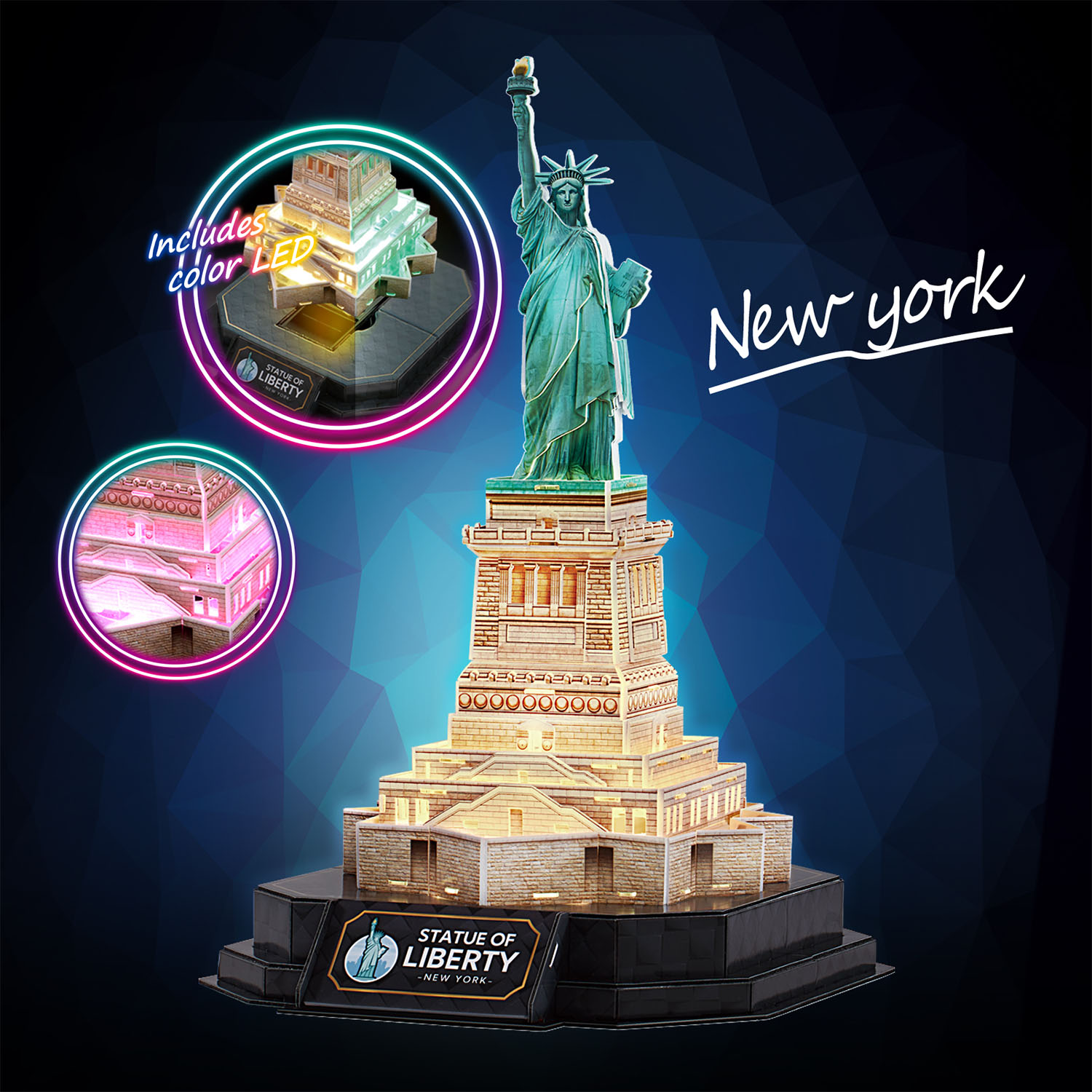 Özgürlük Heykeli 3D Puzzle (Led Işıklı) L536h