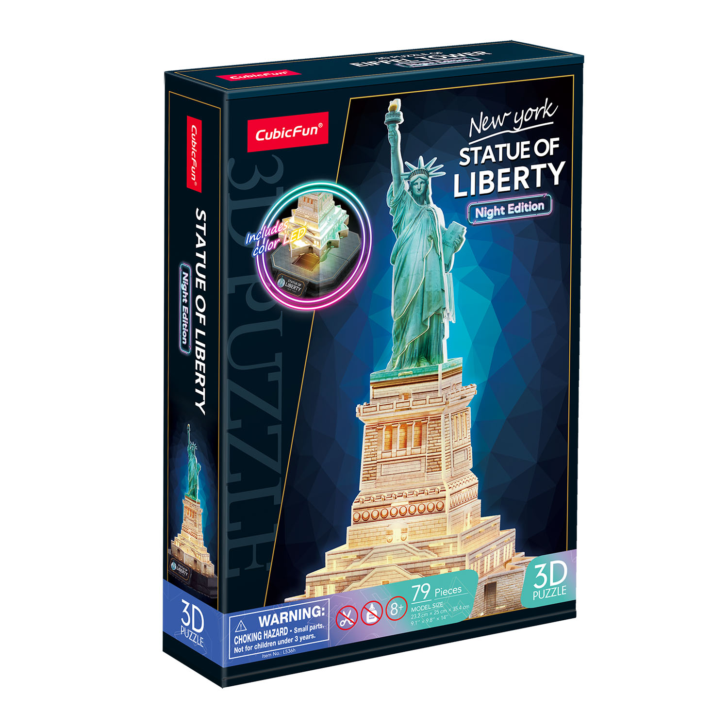 Özgürlük Heykeli 3D Puzzle (Led Işıklı) L536h