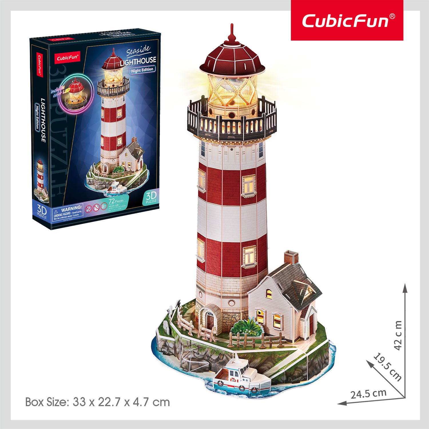 Deniz Feneri 3D Puzzle (Led Işıklı) L540h