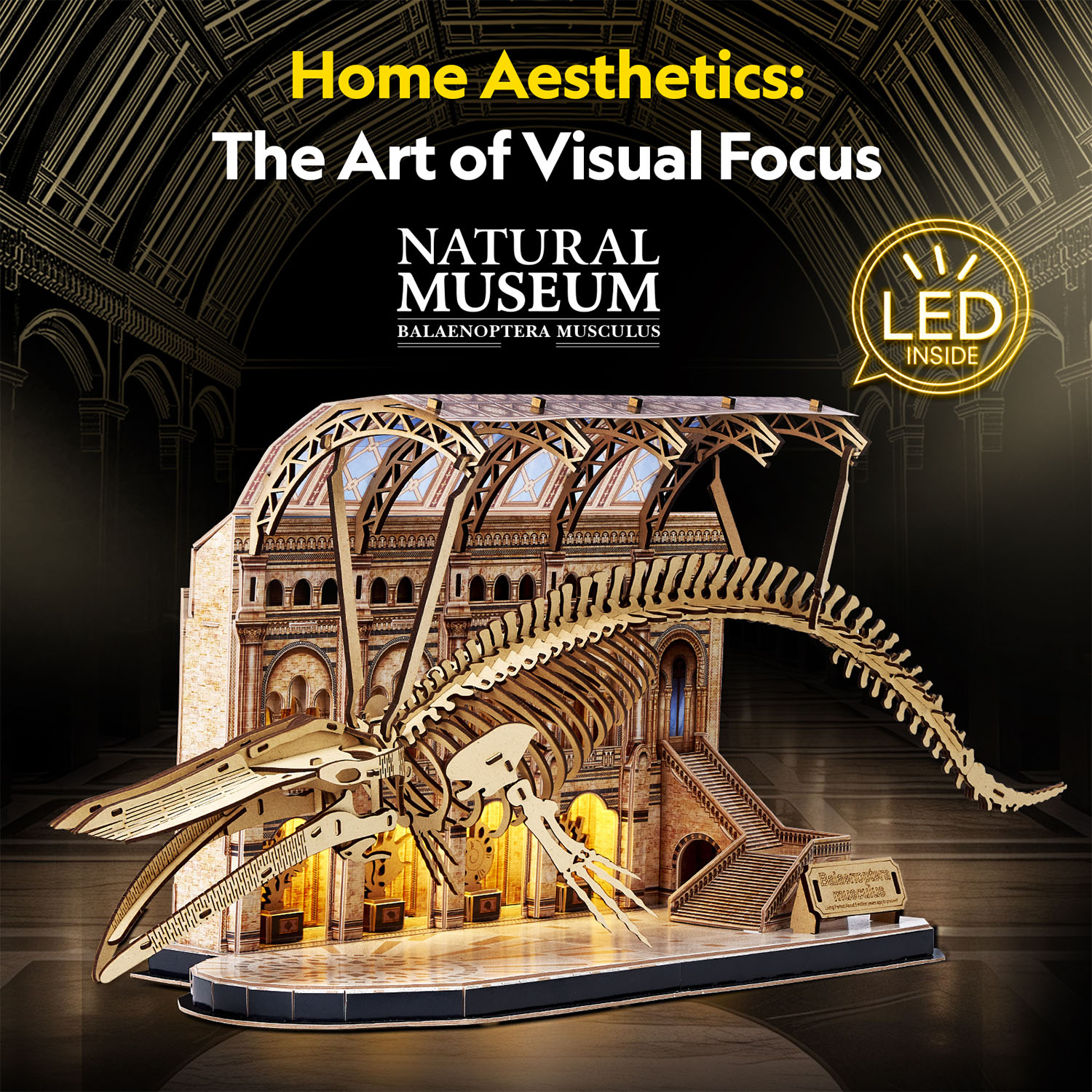 Natural Museum - Mavi Balina 3D Puzzle (Led Işıklı) L545h