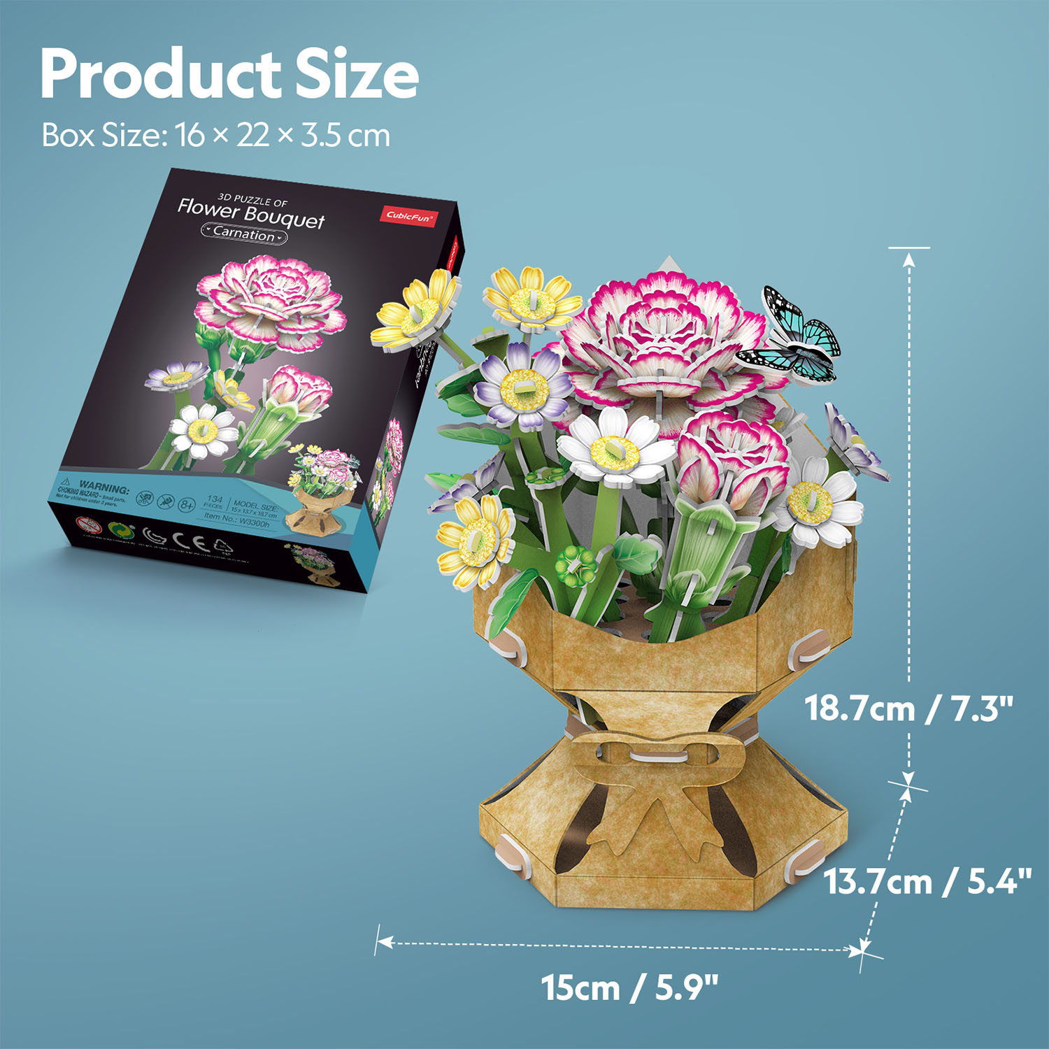 Karanfil Buketi 3D Puzzle W3300h