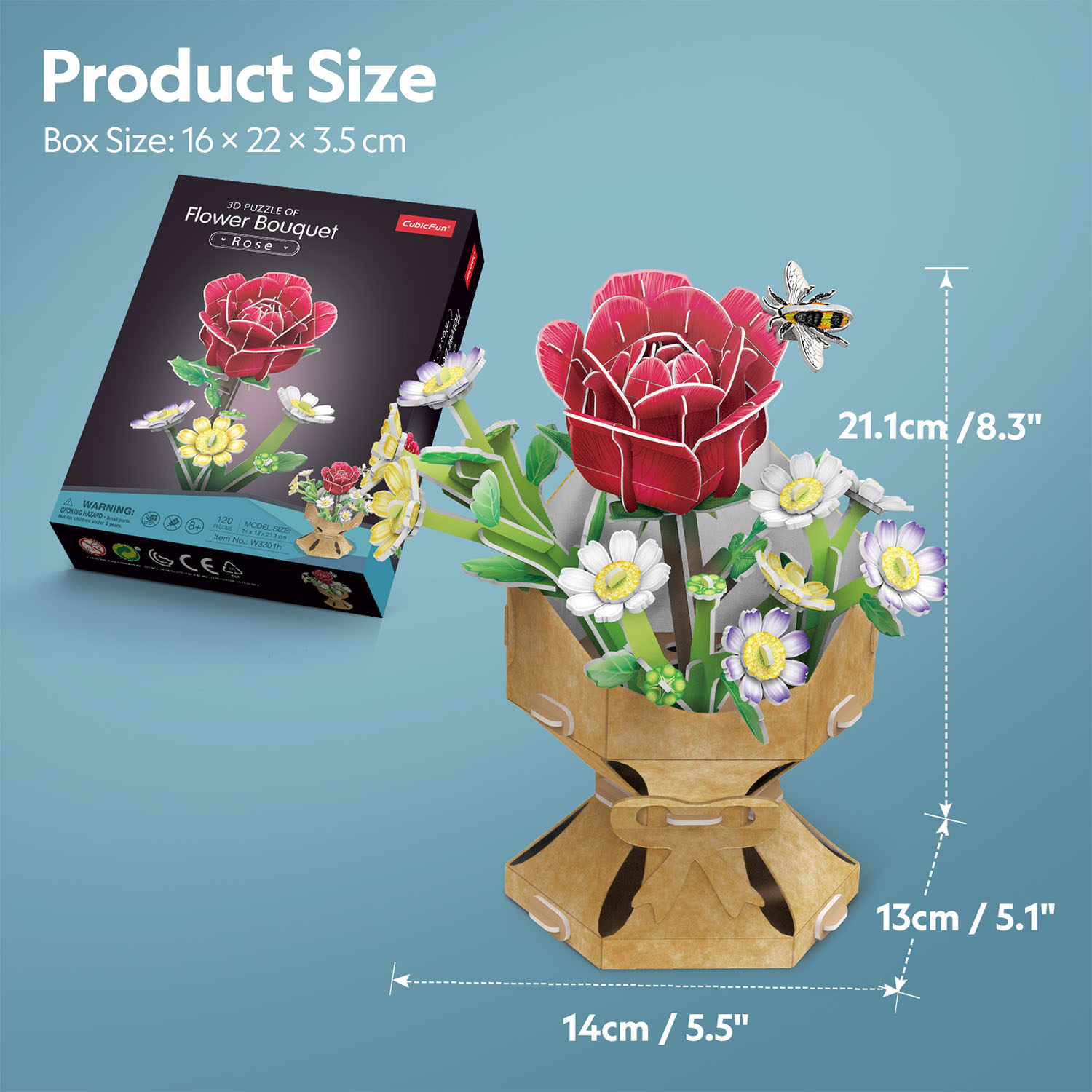 Gül Buketi 3D Puzzle W3301h