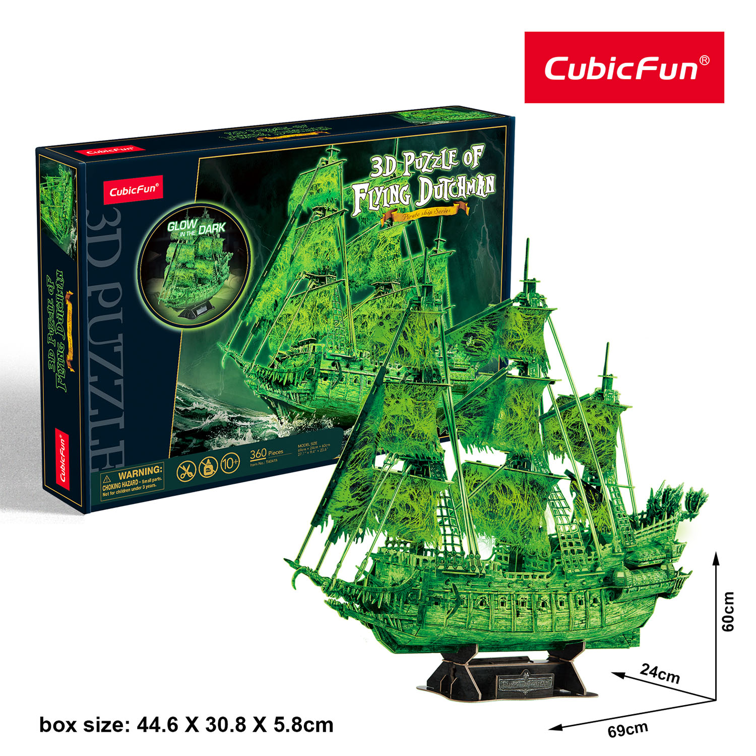 Uçan Hollandalı Gemisi 3D Puzzle T4041h - Karanlıkta Parlayan