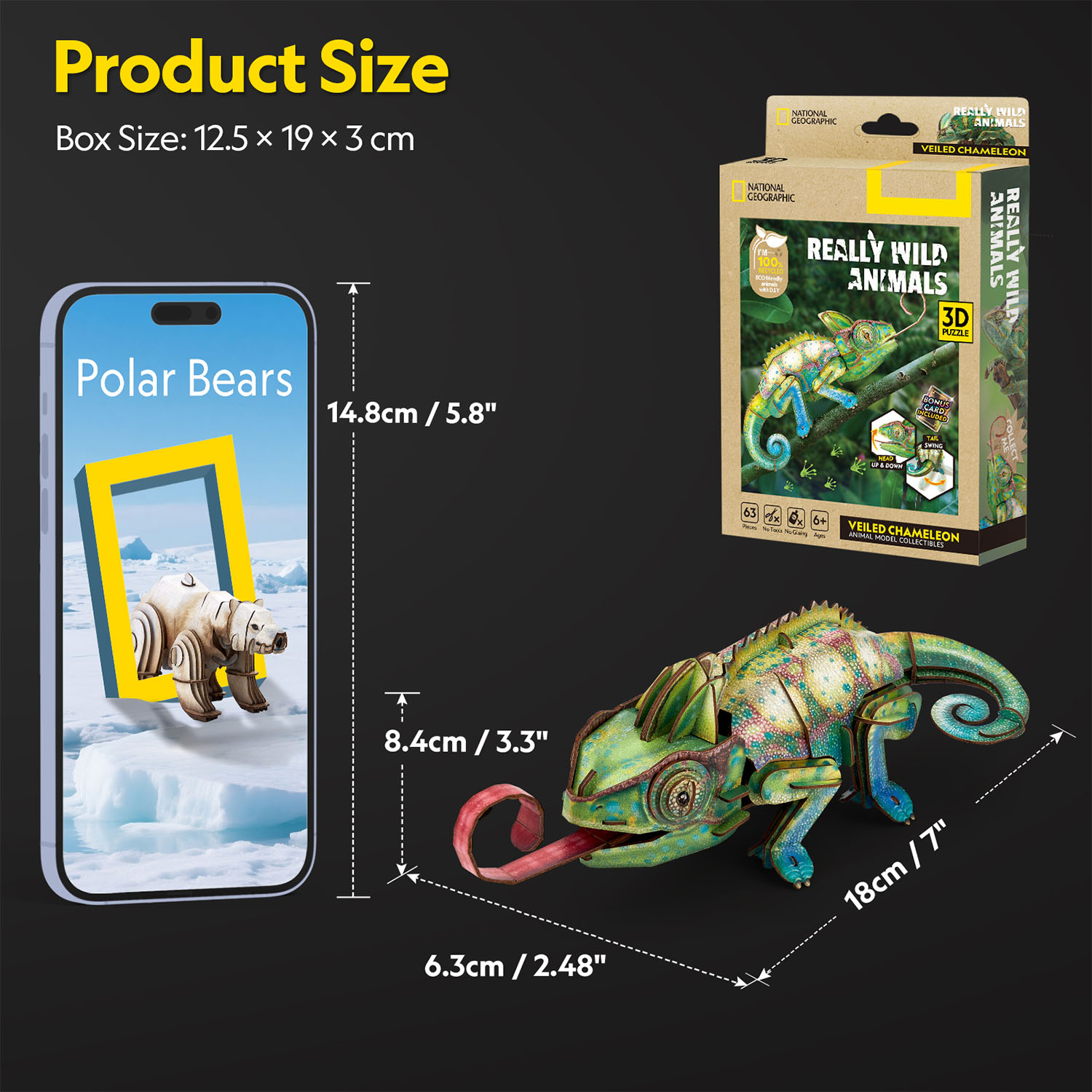 National Geographic - Bukalemun 3D Puzzle DS1186h