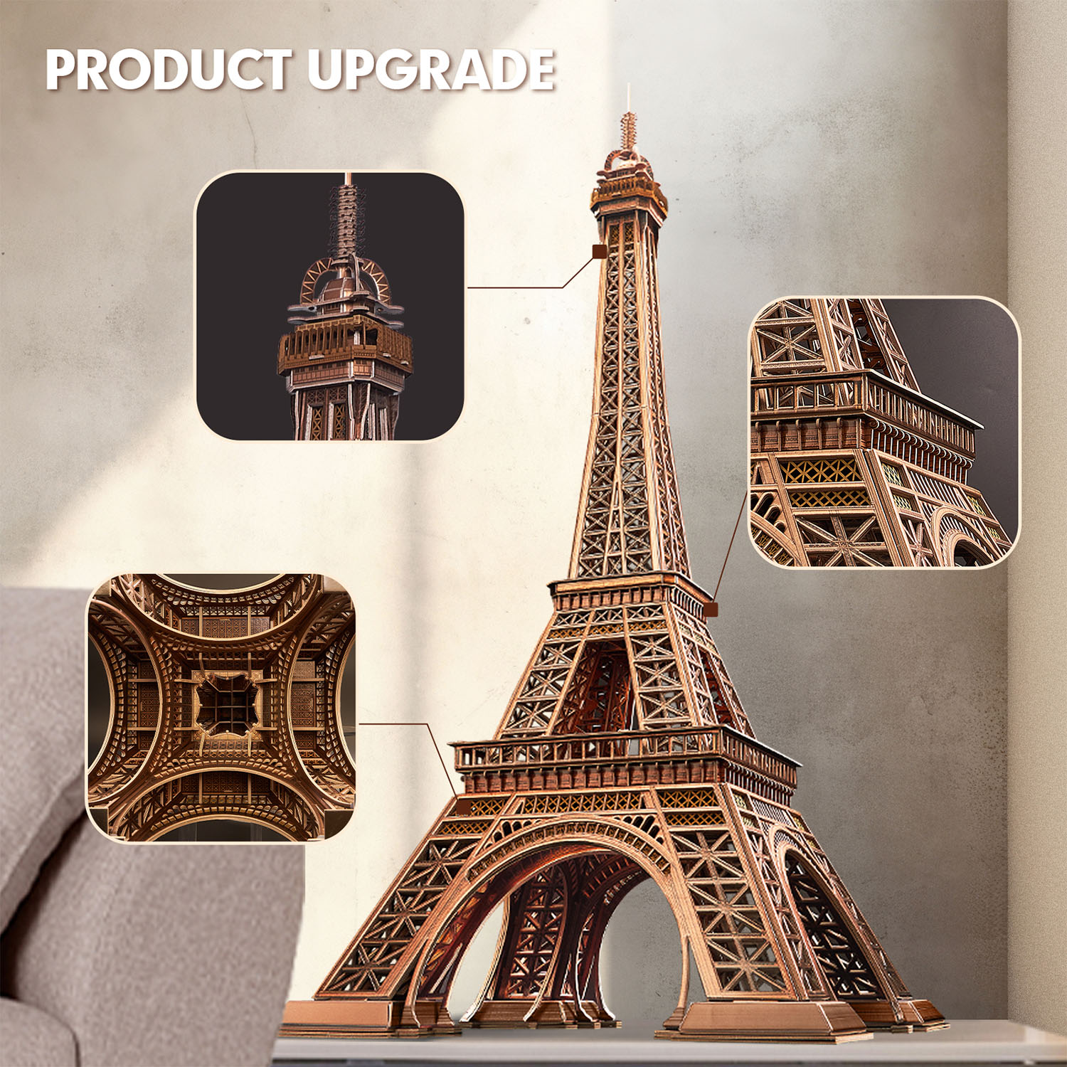 Eyfel Kulesi 3D Puzzle MC284h - Dev Boyut
