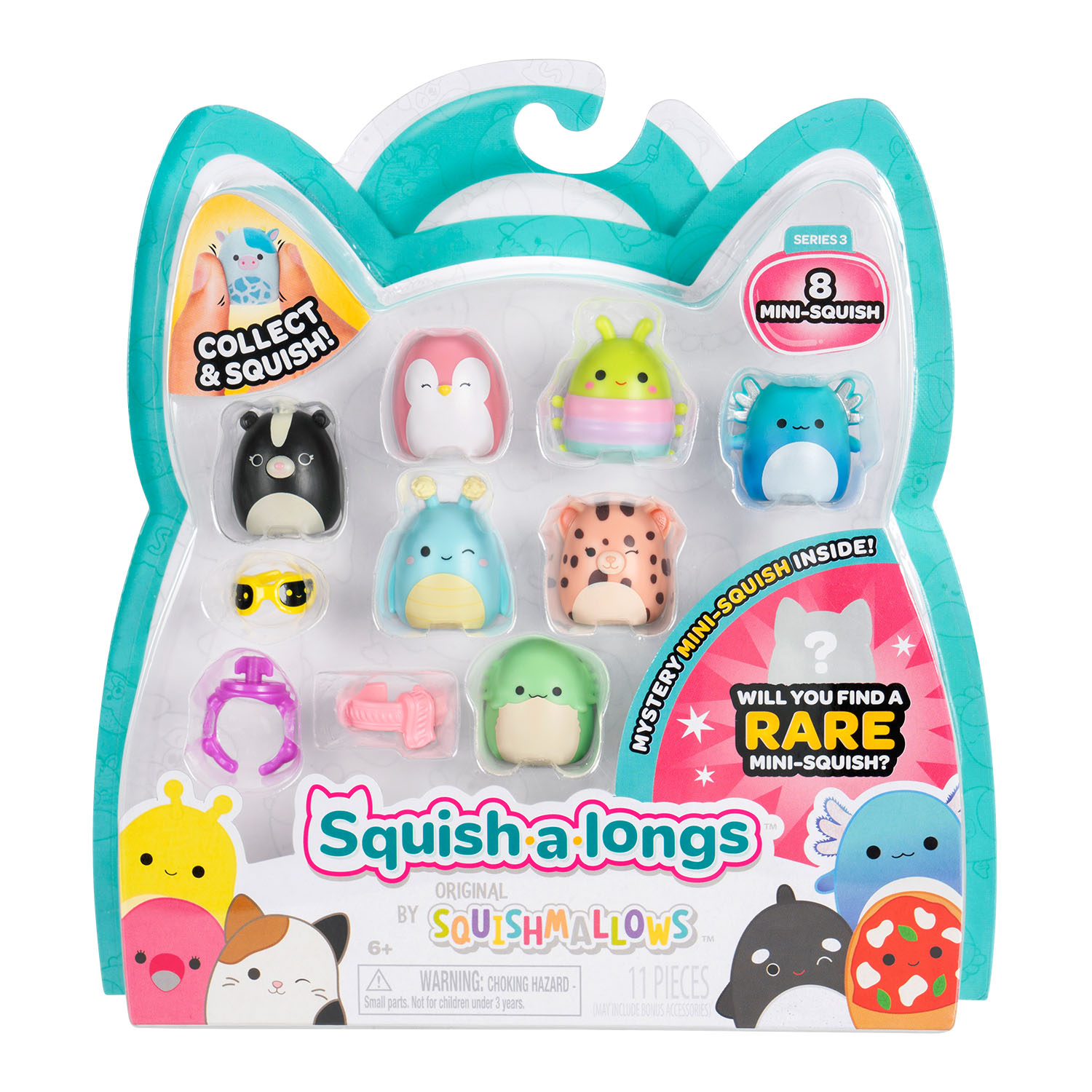 Squish-a-longs 8 Figür + Yüzük Set Seri 3 AL0026