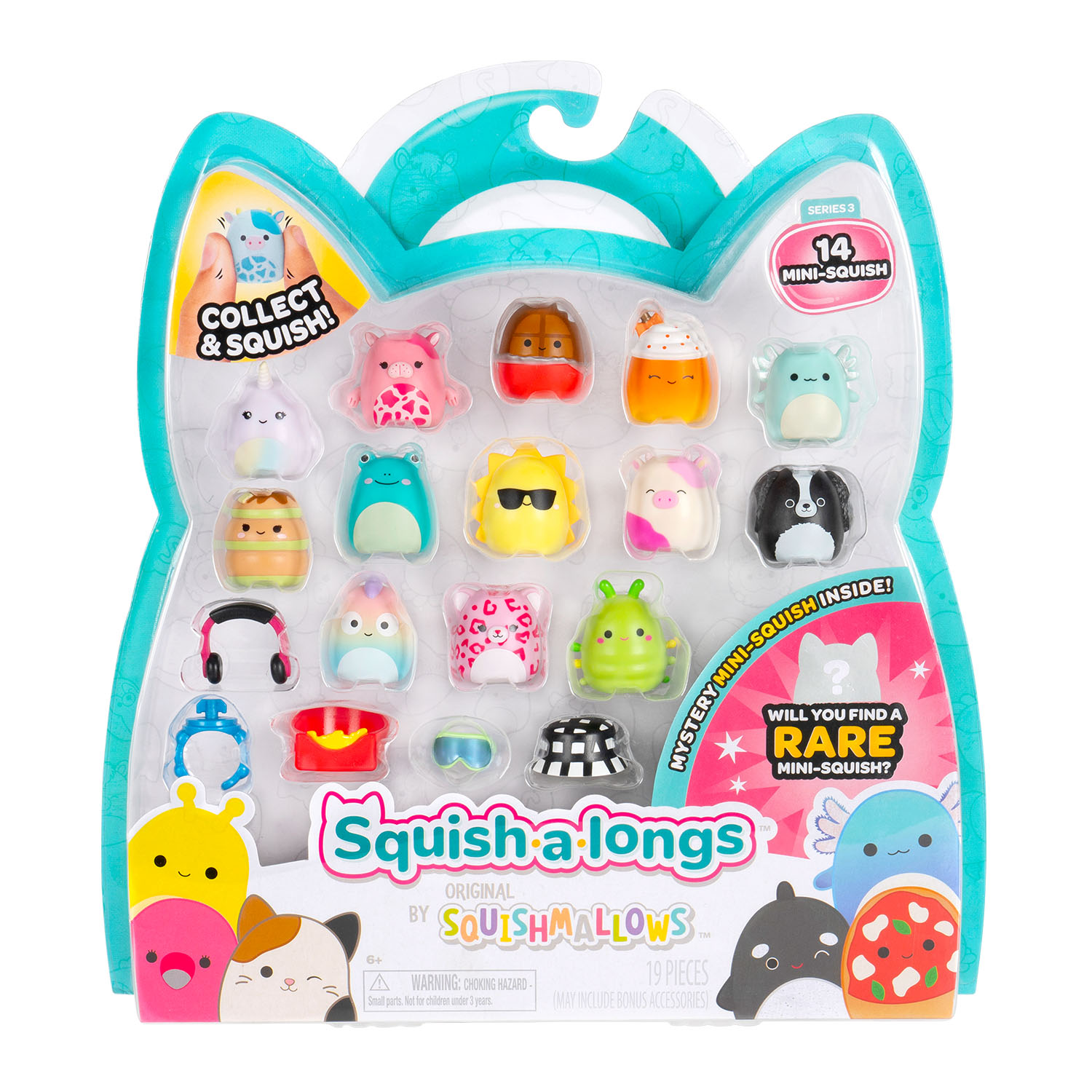 Squish-a-longs 14 Figür + Yüzük Set Seri 3 AL0031