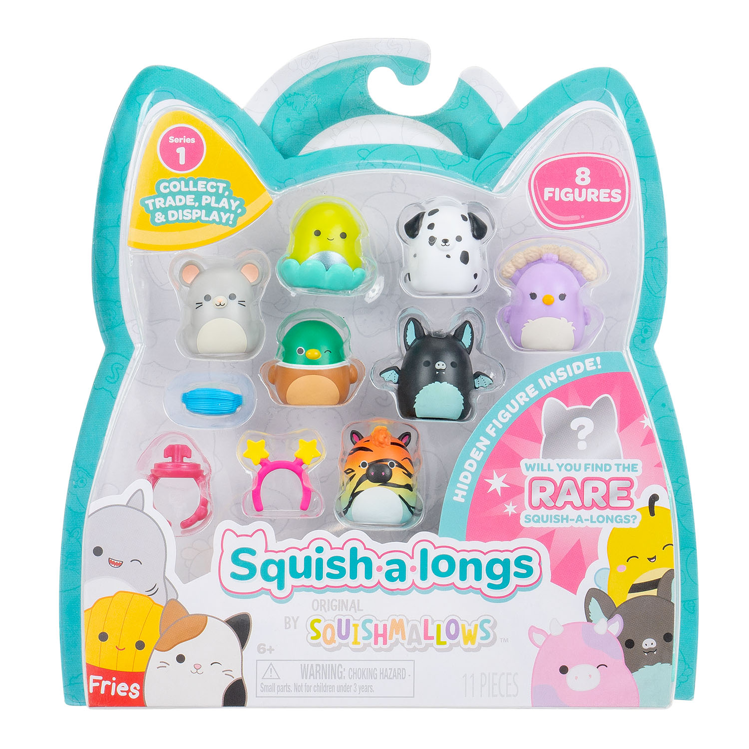 Squish-a-longs 8 Figür + Yüzük Set Seri 1 AL0083